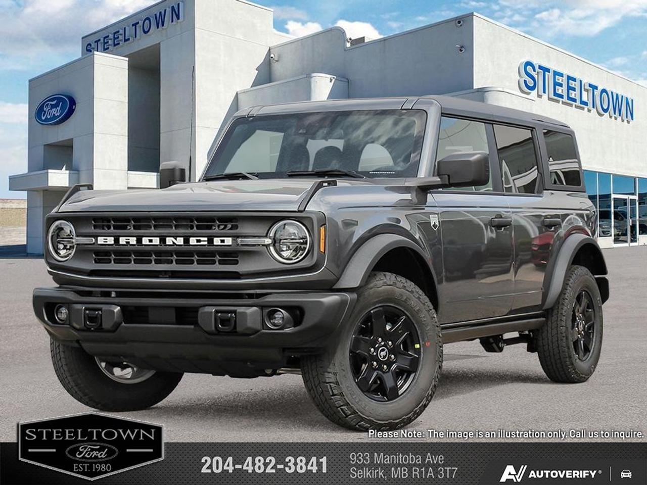 <b>Heated Seats,  Navigation,  Lane Keep Assist,  Blind Spot Information,  Sunroof!</b><br> <br> <br> <br>We value your TIME, we wont waste it or your gas is on us!   We offer extended test drives and if you cant make it out to us we will come straight to you!<br> <br>The 2026 Ford Bronco integrates advanced driver-assist technology and terrain-adaptive features to keep you confident wherever you go. <br> <br>The 2026 Ford Bronco brings adventure to life with its rugged design, intelligent features, and customizable configuration that adapts to off-road landscapes or city escapes. Inside, the cabin features durable materials, intuitive tech and seating tailored for both driver and passengers in every journey. With its strong presence, forward-thinking enhancements and Fords commitment to performance, the Bronco offers a driving experience that thrives in every terrain.<br> <br>This Carbonized Grey Metallic SUV has an Automatic transmission and is powered by a 275HP 2.3L 4 Cylinder Engine. <br> <br> Our Broncos trim level is Big Bend. The interior features heated cloth bucket seats, a leather-wrapped steering wheel, dual-zone automatic climate control, and smart storage throughout, making it as comfortable as it is capable. The SYNC 4 system with a 12-inch touchscreen, wireless Apple CarPlay, Android Auto, and connected navigation keeps you informed and in control on every adventure. With rugged essentials like full-time 4x4 capability, Bilstein off-road suspension, and multiple skid plates, its engineered to conquer trails and highways alike. Safety comes standard with Ford Co-Pilot360 technologies including BLIS with Cross-Traffic Alert, Lane-Keeping Assist, Automatic Emergency Braking, and a Reverse Sensing System. With removable roof panels, a swing-out rear door, and bold off-road styling, this SUV delivers the perfect balance of durability, modern comfort, and pure adventure spirit. This vehicle has been upgraded with the following features: Heated Seats, Navigation, Lane Keep Assist, Blind Spot Information, Sunroof, Off-Road Suspension, Apple CarPlay.<br><br> View the original window sticker for this vehicle with this url <b><a href=http://www.windowsticker.forddirect.com/windowsticker.pdf?vin=1FMEE7BH1TLA48012 target=_blank>http://www.windowsticker.forddirect.com/windowsticker.pdf?vin=1FMEE7BH1TLA48012</a></b>.<br> <br>To apply right now for financing use this link: <a href=http://www.steeltownford.com/?https://CreditOnline.dealertrack.ca/Web/Default.aspx?Token=bf62ebad-31a4-49e3-93be-9b163c26b54c&La target=_blank>http://www.steeltownford.com/?https://CreditOnline.dealertrack.ca/Web/Default.aspx?Token=bf62ebad-31a4-49e3-93be-9b163c26b54c&La</a><br><br> <br/> Total  rebate of $2500 is reflected in the price.   Incentives expire 2026-06-01.  See dealer for details. <br> <br>Family owned and operated in Selkirk for 35 Years.  <br>Steeltown Ford is located just 20 minutes North of the Perimeter Hwy, with an onsite banking center that offers free consultations. <br>Ask about our special dealer rates available through all major banks and credit unions.<br>Dealer retains all rebates, plus taxes, govt fees and Steeltown Protect Plus.<br>Steeltown Ford Protect Plus includes:<br>- Life Time Tire Warranty <br>Dealer Permit # 1039<br><br><br> Come by and check out our fleet of 120+ used cars and trucks and 160+ new cars and trucks for sale in Selkirk.  o~o