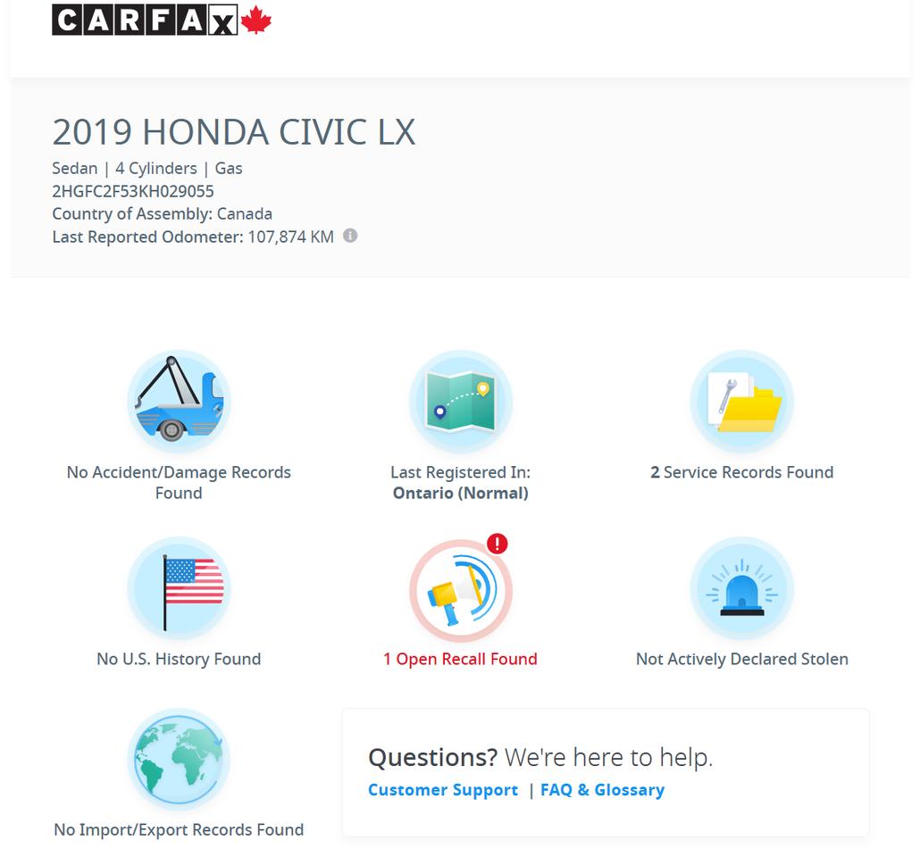 2019 Honda Civic LX+Adaptive Cruise+Camera+CLEAN CARFAX Photo