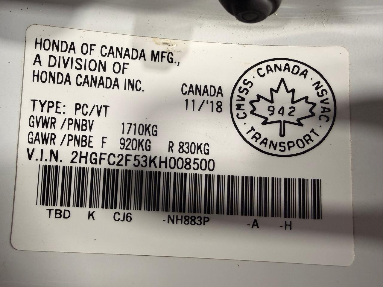 2019 Honda Civic LX+New Tires+Adaptive Cruise+CLEAN CARFAX Photo