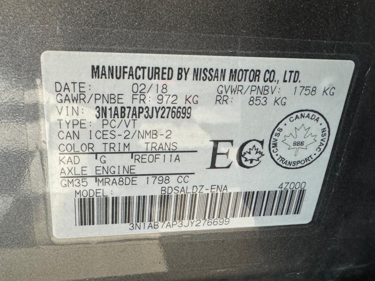 2018 Nissan Sentra SV+Camera+Bluetooth+A/C Photo33