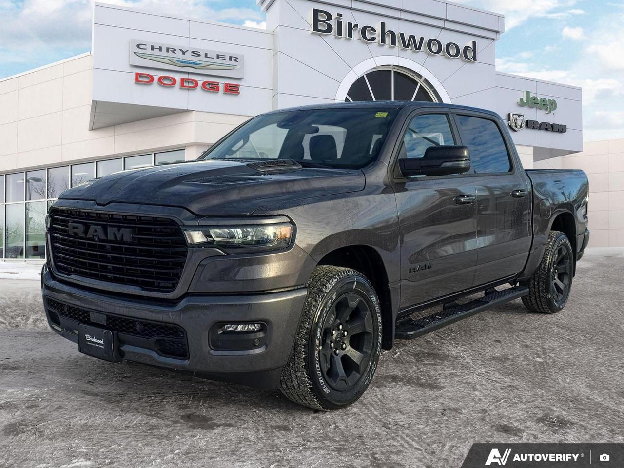 Trailer Sway Control
Brake Assist
Advanced Brake Assist
Electronic Stability Control
Hill Start Assist
Traction Control
Electronic Roll Mitigation
Advanced multistage front air bags
Front height adjusting shoulder belts
Supplemental side air bags
Child Seat Anchor SystemLATCH Ready
Supplemental front seatside air bags
Supplemental side curtain front and rear air bags
Experience the future of truck performance with the all-new 2026 Ram 1500 Sport. This cutting-edge pickup combines power, efficiency, and advanced technology to redefine your driving experience.

- 3.0L I6 Hurricane SO Twin Turbo ESS engine for unparalleled power and efficiency
- Uconnect 5W Nav with massive 12.0 display for seamless connectivity
- Adaptive cruise control and collision mitigation for enhanced safety
- Dual-pane panoramic sunroof for an open-air experience
- Sport performance hood for a bold, aggressive look
- 4G LTE Wi-Fi hotspot to stay connected on the go
- Class IV towing equipment with trailer sway control for confident hauling

Ready to elevate your driving experience? Reserve your 2026 Ram 1500 Sport today or contact Birchwood Chrysler Dodge Jeep Ram to schedule a test drive. Dont miss your chance to own the future of truck innovation.
Birchwood Chrysler Dodge is your choice for New Chrysler, Dodge, Jeep, RAM vehicles in Winnipeg. 
 
With us, Experience is Everything. Complete as much or as little of your purchase online as you like. All pricing you see is what you pay. No hidden fees. All new vehicle special offers and discounts are already calculated in the pricing. On our website you can choose payment options and terms knowing these are transparent and accurate.

Start your purchase online to build your exact pricing to your specifics like how much money down, vehicle trade and any accessories or added optional protection that suits your needs.

Any questions let us know by calling (204) 774-4444, wed love to send you a video to clarify any questions about a vehicle!

Visit us in store at 90-3965 Portage Ave in the Birchwood Autopark.

Dealer permit #5686
Dealer permit #5686