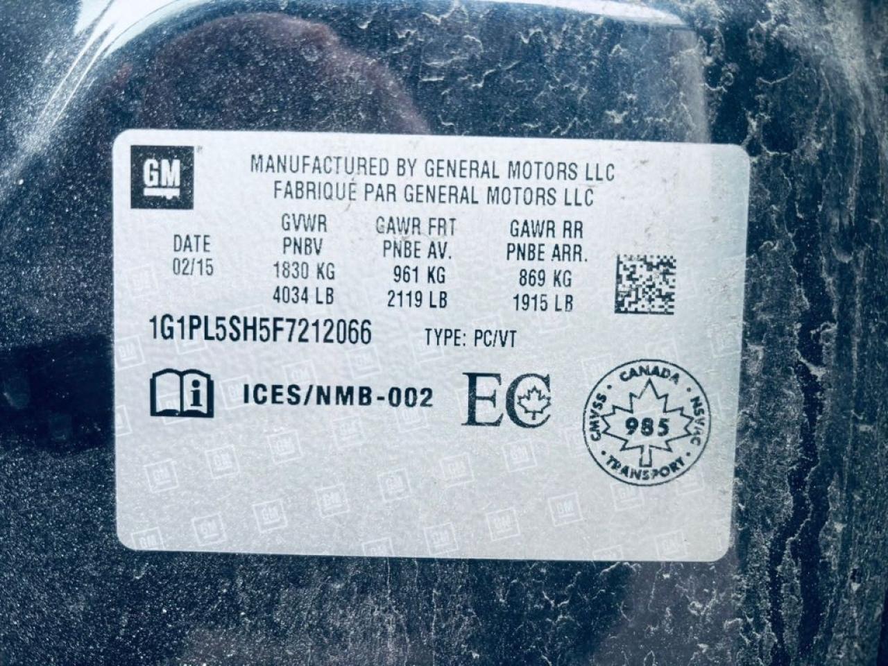 2015 Chevrolet Cruze 4dr Sedan 2LS Photo