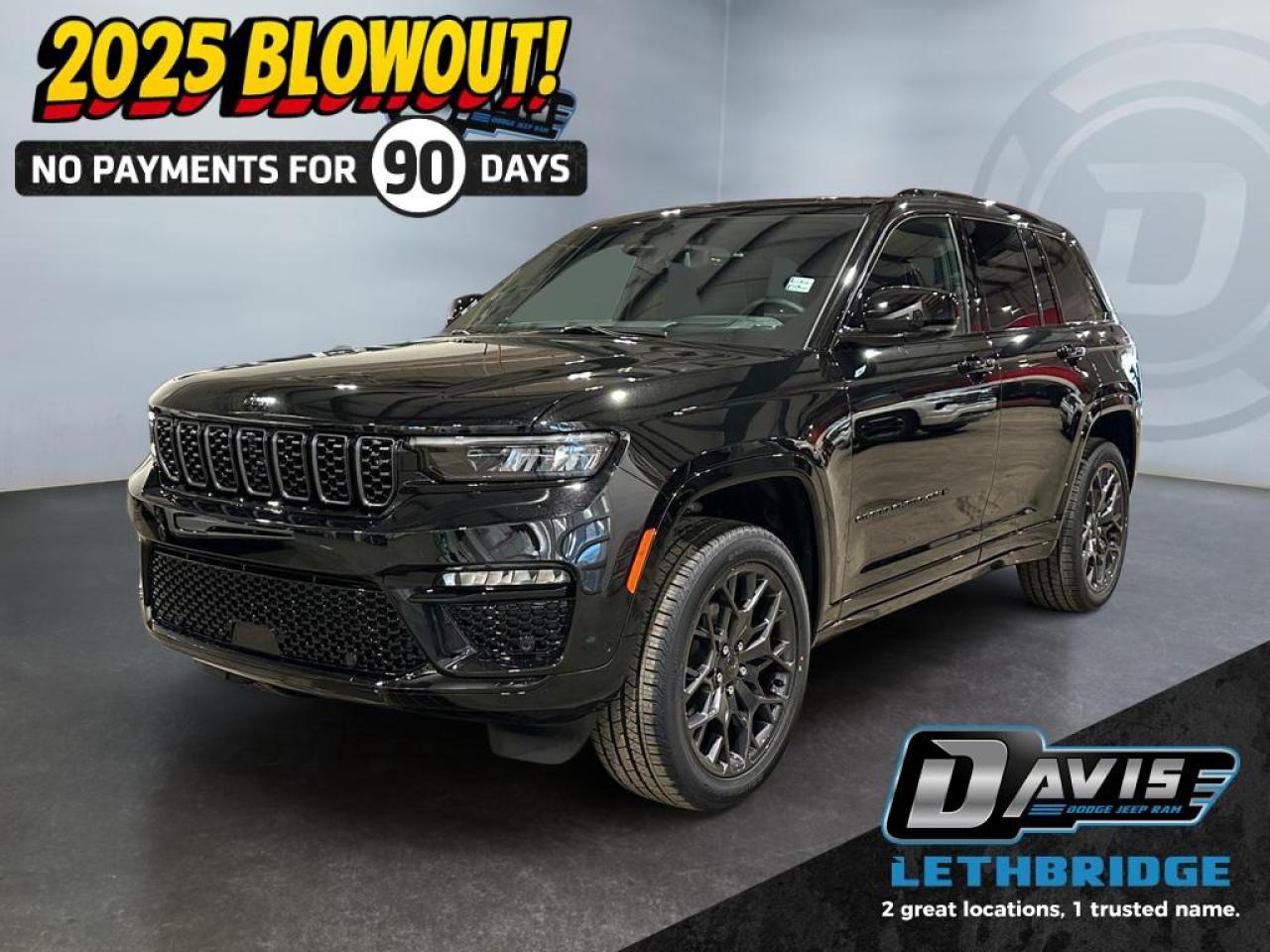<b>Massage Seats, 360 Camera, Sunroof, Cooled Seats, Premium Audio!</b><br /> <br /> <br /> <br /> If you want a midsize SUV that does a little of everything, this Jeep Grand Cherokee is a perfect candidate. <br /> <br />This 2025 Jeep Grand Cherokee is second to none when it comes to performance, safety, and style. Improving on its legendary design with exceptional materials, elevated craftsmanship and innovative design unites to create an unforgettable cabin experience. With plenty of room for your adventure gear, enough seats for your whole family and incredible off-road capability, this 2025 Jeep Grand Cherokee has you covered! <br /> <br /> This Diamond Black Crystal Pearl SUV has an Automatic transmission and is powered by a 293HP 3.6L V6 Cylinder Engine.<br /> <br /> Our Grand Cherokee's trim level is Summit Reserve. This Grand Cherokee Summit delivers unrivaled luxury, with front ventilated and heated seats with massage functions and lumbar support, a heated leather/genuine wood steering wheel, Nappa leather upholstery, a 19-speaker McIntosh audio system, and a dual-panel glass sunroof. The great standard features continue with a power liftgate for rear cargo access, cornering headlights with automatic high beams, and a surround view camera system. Infotainment duties are handled by a 10.1-inch screen powered by Uconnect 5 with inbuilt navigation, Apple CarPlay and Android Auto, and safety features include blind spot detection, adaptive cruise control, lane keeping assist with lane departure warning, and so much more. This vehicle has been upgraded with the following features: Massage Seats, 360 Camera, Sunroof, Cooled Seats, Premium Audio, Navigation, Power Liftgate. <br /><br /> <br />To apply right now for financing use this link: <a href=https://www.bridgecitychrysler.com/pre-approval/ target=_blank rel=nofollow noopener noreferrer>https://www.bridgecitychrysler.com/pre-approval/</a><br /><br /> <br /><br />As a premier Chrysler, Dodge, Jeep and RAM dealership, Bridge City Chrysler proudly offers an extensive selection of new and used vehicles to meet every drivers needs. Customers across Lethbridge, Fort Macleod, Taber, Claresholm, Coaldale, and beyond trust us for daily vehicle specials, certified service and parts, and a seamless online inventory experience. <br /><br /> With competitive financing options and expert support, we make car buying easy and enjoyable. <br /><br /> Ready to hit the road? Schedule your test drive today at Bridge City Chrysler, your trusted Chrysler, Dodge, Jeep and RAM dealer in Lethbridge, Alberta.<br /><br /> Vehicle pricing offer shown expires 2026-01-31. <br /> Come by and check out our fleet of 80+ used cars and trucks and 120+ new cars and trucks for sale in Lethbridge. o~o