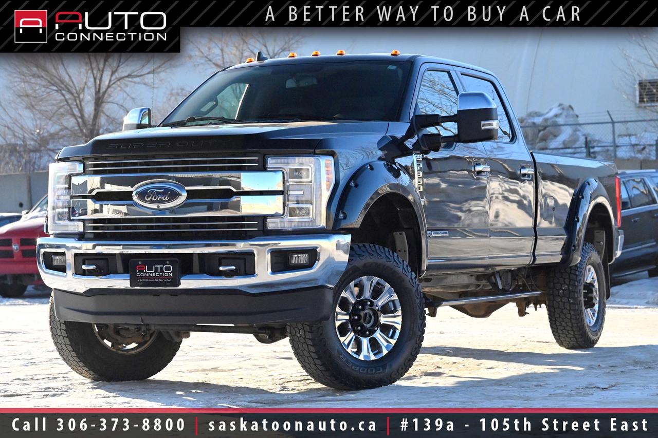 <p><font color=#000000><span>Financing & Warranty Available!</span><span><br></span></font><span><br></span><span>Crew Cab w/ 8-ft. Box - 6.7L Power Stroke V8 Turbo Diesel</span><span><br></span><span><br>This <b>2019 Ford F-350 Super Duty Lariat</b> is built for serious work while delivering the comfort and technology expected from a premium heavy-duty truck. Finished in Agate Black Metallic with a refined black leather interior, it presents a bold, confident presence that matches its capability. Under the hood, the legendary 6.7L Power Stroke turbo diesel produces immense power and torque, enabling an impressive towing capacity of up to 21,000 lbs with confidence. Its 4x4 drivetrain, PowerScope folding and telescoping tow mirrors, integrated upfitter switches, and advanced trailer tow camera system with 360-degree split-view make hauling and job-site tasks more controlled and efficient. Inside, the cabin is designed for long days, featuring heated and cooled front seats, heated rear seats, dual-zone climate control, and power-adjustable pedals with memory for a tailored driving position. Technology is front and center with an intuitive 8-inch touchscreen, Apple CarPlay and Android Auto, FordPass Connect with Wi-Fi hotspot capability, and a configurable digital instrument cluster. The B&O PLAY premium sound system with subwoofer delivers rich, immersive audio whether you are on the highway or at the worksite. Safety and awareness are enhanced with Blind Spot Information System with Cross-Traffic Alert and rear park assist for added peace of mind. Combining uncompromising diesel performance, advanced towing technology, and upscale Lariat comfort, this F-350 is ready to handle the toughest demands in style at Saskatoon Auto Connection.<br><br></span><span>Key Features:</span><span><br></span><span><br>- 4x4<br>- LARIAT Value Package<br>- Chrome Package<br>- Cooled & Heated Front Seats<br>- Heated Rear Seats<br>- Remote Start<br>- Apple CarPlay & Android Auto Compatibility<br>- 10-Speaker B&O PLAY Premium Sound System by HARMAN w/ Subwoofer<br>- Rear Park Assist<br>- Ultimate Trailer Tow Camera System w/ 360-Degree Split-View Camera<br>- Blind Spot Information System (BLIS) w/ Cross-Traffic Alert<br>- 8-Inch Colour LCD Capacitive Touchscreen Display<br>- 8-Inch LCD Instrument Cluster Productivity Screen<br>- FordPass Connect Embedded 4G LTE Modem w/ Wi-Fi Hotspot Capability<br>- Dual-Zone Automatic Climate Control<br>- 10-Way Power-Adjustable Front Seats w/ Drivers Memory<br>- Power-Adjustable Pedals w/ Memory<br>- PowerScope Folding/Telescoping Trailer Tow Mirrors<br>- Upfitter Switches (x6)<br>- Universal Garage Door Opener<br>- LED Box Lighting<br>- 18-Inch Chrome-Like PVD Wheels<br>- Trailer Towing w/ Gooseneck Hitch Kit<br></span><span>- 21,000lb. Towing Capacity<br></span><span>- 3.31 Non-Limited Slip Rear Axle</span><br><span>- 6.7L Power Stroke 8-Cylinder Turbo Diesel Engine (450HP & 935lb.-ft. Torque)<br><br><b>Exterior Colour:</b> Agate Black Metallic<br><b>Interior Colour:</b> Black Leather<br><br><b>Manufacturers Brochure:</b> </span><a href=https://cdn.dealereprocess.org/cdn/brochures/ford/2019-f250superduty.pdf target=_blank><span>https://cdn.dealereprocess.org/cdn/brochures/ford/2019-f250superduty.pdf</span></a><span><br><br></span><span>Unlock a full year of exclusive VIP benefits with your purchase! Enjoy 20% off labour, 25% off tires, free windshield stone chip repairs, and so much more. Visit saskatoonauto.ca for all the details.<br></span><span><br>Honesty Pricing eliminates the haggle hassle by providing you with our lowest possible selling price up front. In fact, it is the lowest price in our market, and we will prove it by disclosing a comprehensive market report of what our competitors are selling similar vehicles for.<br></span><span><br>This vehicle meets our Diamond Certification standard, which begins by selecting only premium quality vehicles and subjecting them to a much more comprehensive inspection process than typical dealerships use. Diamond Certified ensures a clean history, exceptional appearance and problem-free operation.<br></span><span><br>At Saskatoon Auto Connection we sell pre-owned automobiles the way we would like to buy them ourselves. Since 2008, we have been dedicated to providing the highest level of integrity and transparency in our industry, in combination with the highest quality vehicles at the most competitive prices in Saskatchewan. Our friendly staff is ready to positively redefine your expectations of the pre-owned automobile space.</span><span></span></p>