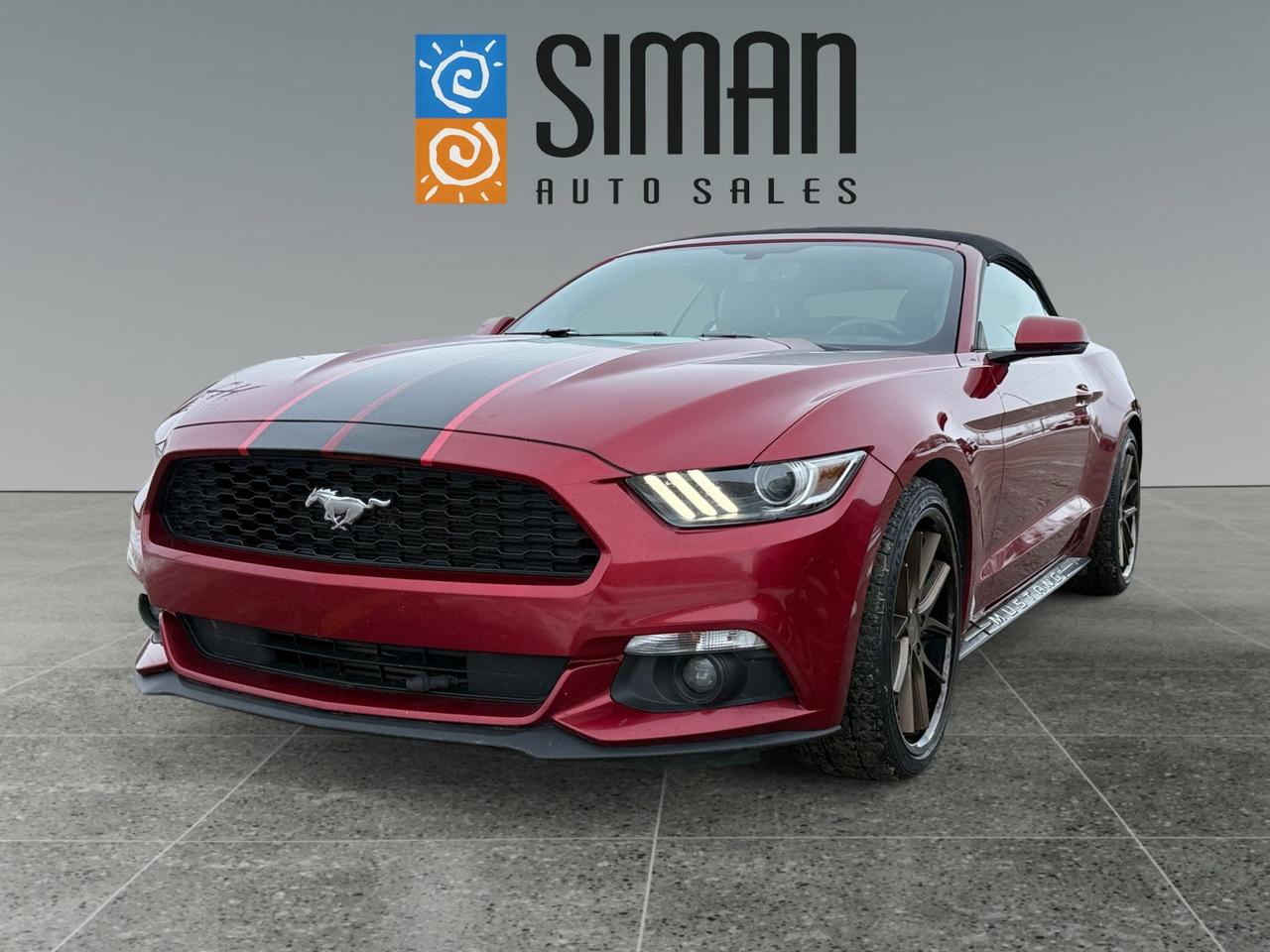 <p>Imagine the perfect weekend: the sun is high over the Saskatchewan prairie, the road is open, and youre behind the wheel of a<strong>2017 Ford Mustang EcoBoost Premium Convertible</strong>. With just<strong>81,000 km</strong>, this low-mileage modern classic is ready to turn every commute into an escape.</p>

<p><strong>The Power of Modern Performance</strong></p>

<p>Under the hood, the Mustang EcoBoost proves you dont need a V8 to feel the rush. Its<strong>2.3L turbocharged engine</strong>delivers a punchy<strong>310 horsepower</strong>and<strong>320 lb-ft of torque</strong>. Its designed to be nimble and responsive, offering a lighter front end that makes it feel exceptionally agile in corners compared to heavier models.</p>

<p><strong>Premium Comfort, Top-Down Freedom</strong></p>

<p>As a<strong>Premium</strong>trim, this isnt just a sports carits a luxury experience. Youll enjoy high-end features designed for year-round driving:</p>

<ul>
 <li><strong>Climate-Controlled Seating:</strong>Stay comfortable with<strong>heated and ventilated leather-trimmed front seats</strong>.</li>
 <li><strong>Tech at Your Fingertips:</strong>The<strong>SYNC 3 infotainment system</strong>features an 8-inch touchscreen with<strong>Apple CarPlay and Android Auto</strong>integration.</li>
 <li><strong>Open-Air Ease:</strong>The power-operated soft top features a simple one-hand release latch, letting you go from a quiet cabin to open-air freedom in seconds.</li>
</ul>

<p><strong>Efficiency Meets Icon</strong></p>

<p>While it carries the legendary Mustang name, its surprisingly practical. You can expect impressive fuel efficiency, rated at approximately<strong>11.2 L/100km in the city</strong>and<strong>8.7 L/100km on the highway</strong>. This makes it a rare find: a head-turning convertible thats as smart for your daily drive as it is for a coastal road trip.</p>

<p><strong>Trust Your Drive to Siman Auto Sales</strong></p>

<p>When you choose this Mustang, youre buying from a dealership with a legacy of trust.<strong><a href=https://www.simanautosales.com/about/ target=_blank>Siman Auto Sales</a></strong>has been a family-owned staple in Regina since 1998, serving the community for<strong>over 27 years</strong>. They make owning your dream car easy with comprehensive services:</p>

<ul>
 <li><strong>Tailored Financing:</strong>They offer<a href=https://www.simanautosales.com/financial-services/ target=_blank>competitive financing</a>through six chartered banks and multiple specialized lenders to fit all credit situations.</li>
 <li><strong>Protection for the Road:</strong>Drive with peace of mind knowing they offer<strong>aftermarket warranties</strong>to protect your investment.</li>
 <li><strong>Easy Trades & Consignment:</strong>Looking to upgrade? Siman Auto Sales specializes in<a href=https://www.simanautosales.com/trade-and-consign/ target=_blank>trades and consignment</a>, taking the hassle out of selling your current vehicle.</li>
</ul>

<p>Dont just driveexperience the road. This 2017 Mustang EcoBoost Premium Convertible is the perfect blend of iconic style, modern technology, and efficient performance, backed by a dealership Regina has trusted for decades.</p>