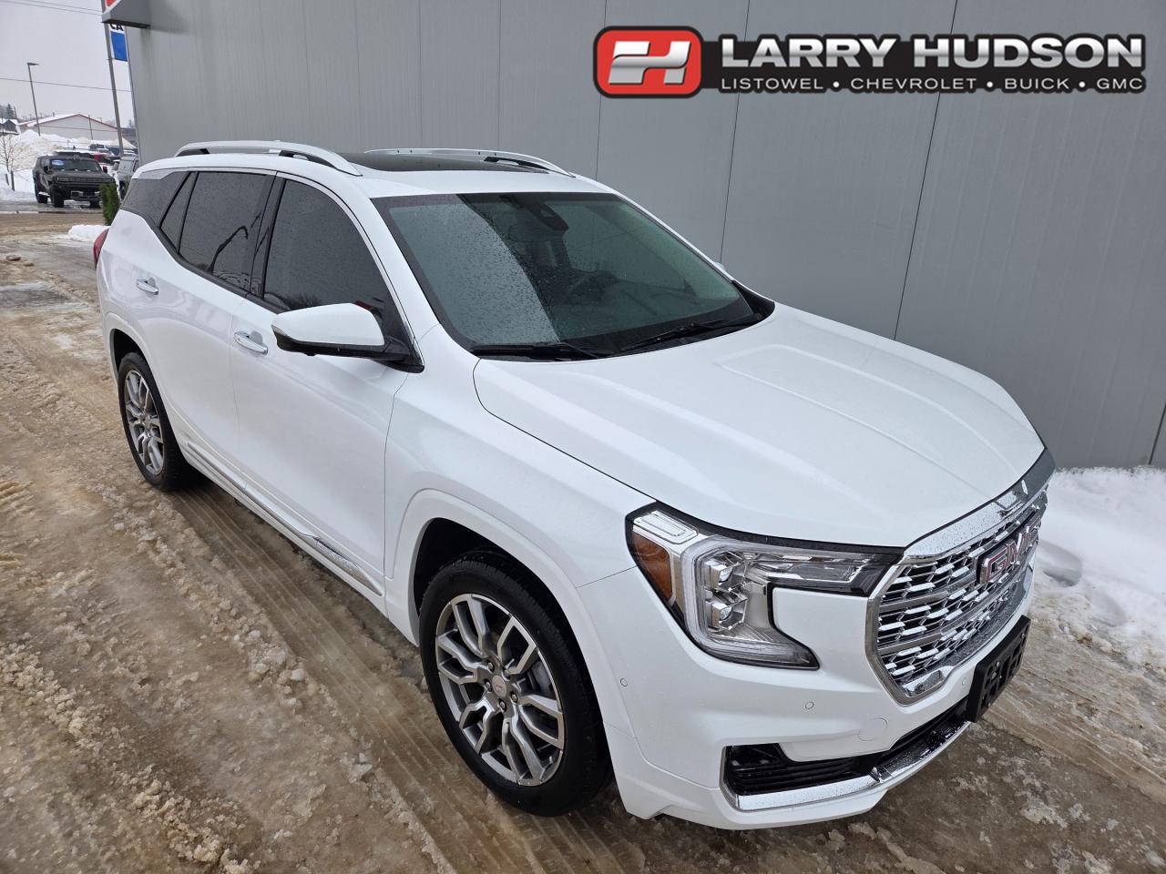 One Owner! This GMC Terrain Denali features 1.5L Turbo DOHC 4-Cylinder Engine, 9-Speed Automatic Transmission, Summit White Exterior, Jet Black Leather Interior, Power Sunroof, Heated and Ventilated Front Bucket Seats, 8-way Power Driver Seat with Lumbar Adjust, Driver Memory Settings, Power Passenger Seat, 60/40 Split Bench with Outboard Heated Seats, Keyless Start and Entry, Remote Start, HD Surround Vision, Pro Safety Plus Package, Front and Rear Park Assist, Lane Change Alert with Blind Zone Alert, Rear Cross Traffic Alert, Front Pedestrian Braking, Hill Descent Control, Forward Collison Alert, Automatic Emergency Braking, Heads Up Display, Universal Home Remote, Adaptive Cruise Control with Camera, Heated Leather Wrapped Steering Wheel with Controls, 8 GMC Infotainment with Navigation, Wireless Apple Car Play and Android Auto, Bose ® Speaker System, Wireless Charging, Teen Driver, Automatic Climate Control, Hands Free Power Liftgate, Power-Adjustable Heated Outside Mirrors with Turn Signals, Luggage Rack Side Rails, Automatic LED Headlamps with Front Fog Lamps, Tire Pressure Monitor, 19 Aluminum Wheels, OnStar Services Available, OnStar 4G LTE Wi-Fi Hotspot Capable, SiriusXM Satellite Radio Services Available.


<br> <br><i>-- The Larry Hudson Group is a family run automotive organization that has enjoyed growth for over 42 years of business. We have a great selection of new inventory and what we feel are the best reconditioned used cars in Ontario. Hudsons NEED your trade. We can offer you top market value for your current vehicle. Please come and partake in a great buying experience with the Larry Hudson Group in Listowel. FREE CarFax report available with every used vehicle! --</i>