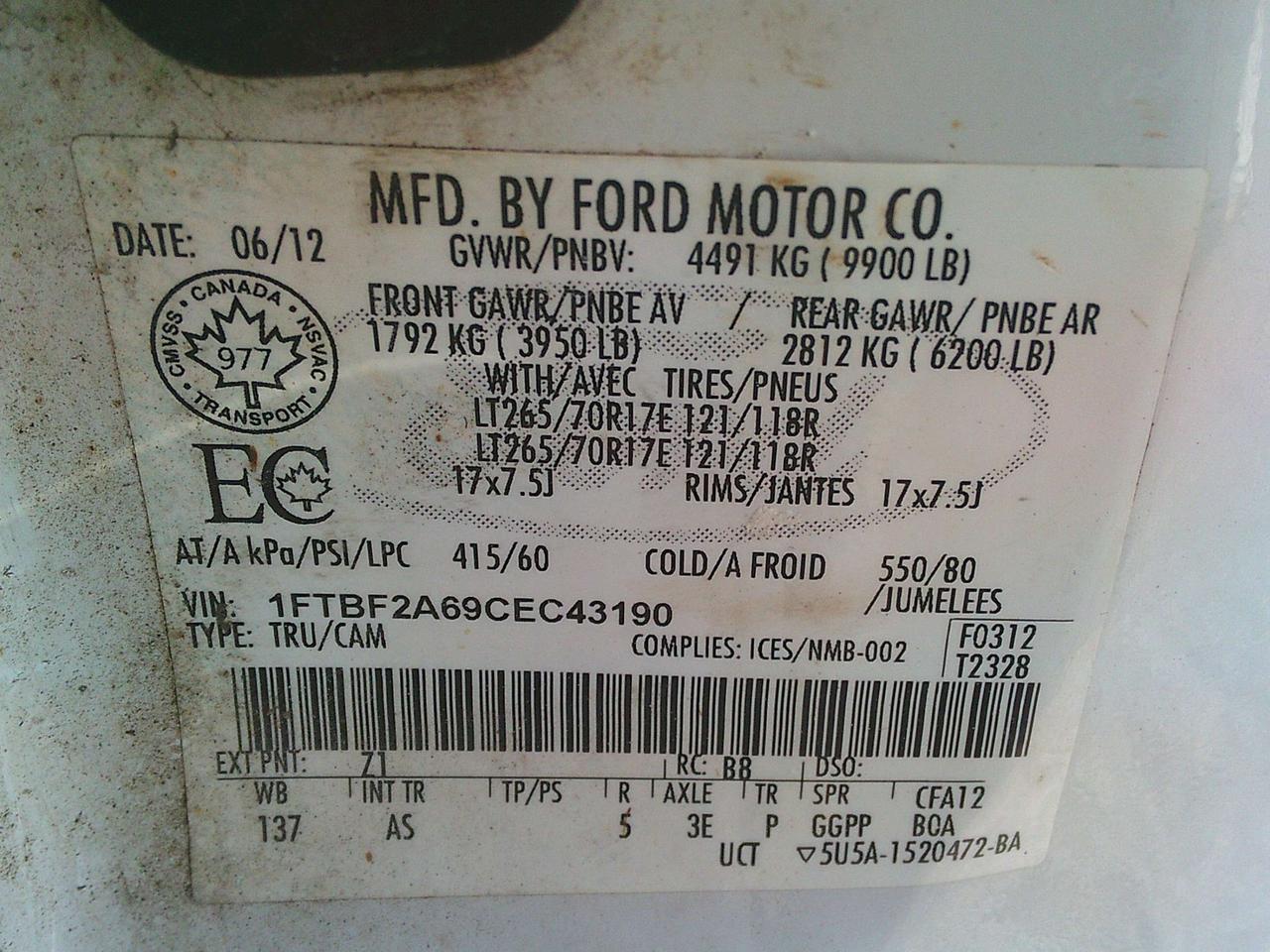 2012 Ford F 250 XL Photo