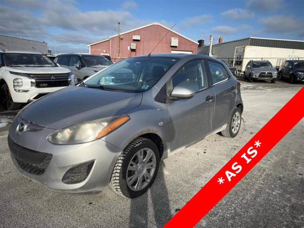 Recent Arrival! 2013 Mazda Mazda2 GX *AS TRADED* Dual front impact airbags, Dual front side impact airbags, Occupant sensing airbag, Overhead airbag.2013 Mazda Mazda2 GX *AS TRADED* FWD 4-Speed Automatic 1.5L I4 DOHC 16V VVTSteele Mitsubishi has the largest and most diverse selection of preowned vehicles in HRM. Buy with confidence, knowing we use fair market pricing guaranteeing the absolute best value in all of our pre owned inventory!Steele Auto Group is one of the most diversified group of automobile dealerships in Canada, with 60 dealerships selling 29 brands and an employee base of well over 2300. Sales are up over last year and our plan going forward is to expand further into Atlantic Canada and the United States furthering our commitment to our Canadian customers as well as welcoming our new customers in the USA.Reviews:* Owners report satisfaction with overall value, styling, and fuel economy first and foremost. The Mazda2 also features a steering and handling setup thats nicely honed for driving enthusiasts, as well as a sporty and fun-to-shift five-speed stick, according to many owners. Heres a fun-to-drive little car with effort put into reflexes and agility. Flexible cargo space helps round out the package. Source: autoTRADER.caAwards:* Canadian Car of the Year AJACs Best New Small Car (under $21,000)