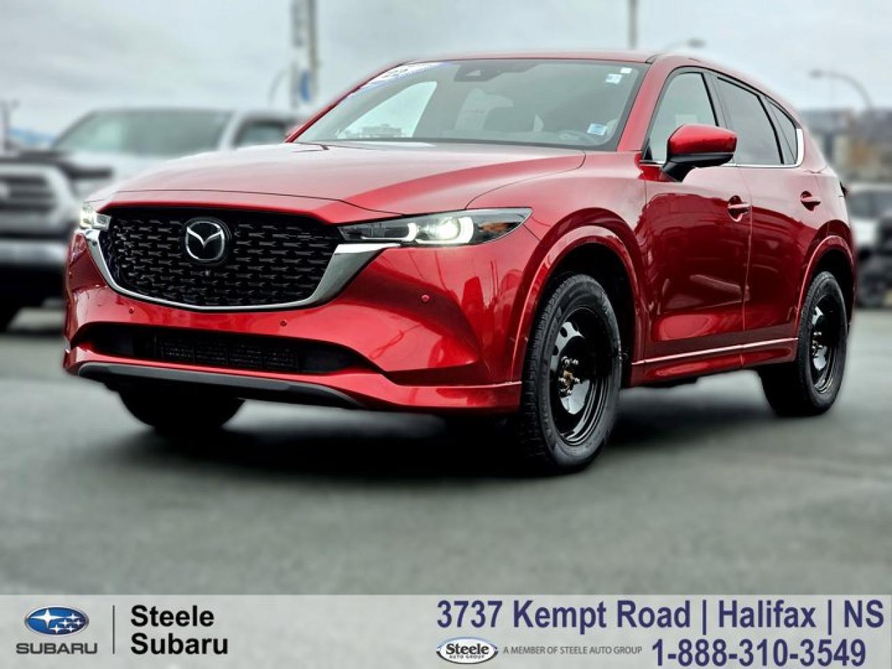 **2022 Mazda CX5 GS AWD | Heated Seats | Apple CarPlay | Steele Certified**Stylish, confident, and ready for real life driving, this CX5 GS brings together comfort, capability, and Mazdas signature premium feel. Whether youre commuting across Halifax or heading out for a weekend escape, it delivers a driving experience that feels effortlessly refined.This 2022 Mazda CX5 GS features a responsive SKYACTIVG 2.5L engine paired with Mazdas iACTIV All-Wheel Drive system, offering smooth performance and surefooted control in all seasons. The GS trim adds elevated comfort, smart technology, and a well-crafted interior that enhances every drive. Clean, modern, and versatile, its an SUV built to fit your lifestyle with ease.### **Performance & Safety**- SKYACTIVG 2.5L 4cylinder engine- iACTIV All-Wheel Drive- 6speed automatic transmission with manual mode- Advanced Blind Spot Monitoring- Rear Cross Traffic Alert- Smart City Brake Support- Dynamic Stability Control & Traction Control- Rearview Camera- LED Headlights### **Comfort & Tech**- Heated Front Seats- Dual-Zone Automatic Climate Control- Mazda Connect infotainment with Apple CarPlay & Android Auto- 10.25inch centre display- Push-Button Start- Keyless Entry- Premium Cloth Upholstery- Power Drivers Seat- Steering Wheel-Mounted Audio & Bluetooth Controls- Spacious cargo area with 40/20/40 split-folding rear seatsContact Steele Subaru in Halifax today to schedule your test drive and experience this Mazda CX5 GS in person.**STEELE CERTIFIED**This vehicle is Steele Certified, having successfully passed a comprehensive 120-Point Inspection to ensure quality and peace of mind. A current service and Nova Scotia Motor Vehicle Inspection (MVI) has been completed, so its ready for the road. We also provide a Carfax Vehicle History Report for full transparency. Buy with confidence knowing this vehicle has been thoroughly checked by our factory-trained technicians. Trade-ins are always welcome, and were here to help make your next vehicle purchase smooth and worry-free.Ask us about flexible financing or extended warranty options.All Wheel Drive, 10 Speakers, Alloy wheels, AppLink/Apple CarPlay and Android Auto, Auto High-beam Headlights, Auto-dimming Rear-View mirror, Automatic temperature control, Dual front impact airbags, Dual front side impact airbags, Emergency communication system, Exterior Parking Camera Rear, Front dual zone A/C, Fully automatic headlights, Heads-Up Display, Heated front seats, Heated steering wheel, Heated/Ventilated Front Seats, Nappa Leather Upholstery, Navigation System, Navigation system: MAZDA CONNECT, Power driver seat, Power Liftgate, Power moonroof, Power passenger seat, Premium audio system: Bose, Radio: AM/FM/HD w/Bose Premium Sound System, Rain sensing wipers, Steering wheel mounted audio controls, Telescoping steering wheel, Tilt steering wheel.WE MAKE IT EASY!