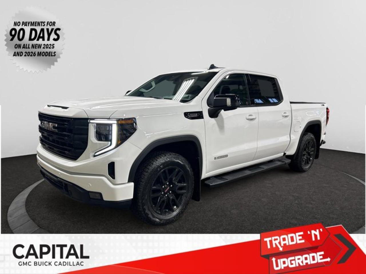 This 2026 GMC Sierra 1500 in Summit White is equipped with 4WD and Turbocharged Diesel I6 3.0L/183 engine.The Next Generation Sierra redefines what it means to drive a pickup. The redesigned for 2019 Sierra 1500 boasts all-new proportions with a larger cargo box and cabin. It also shaves weight over the 2018 model through the use of a lighter boxed steel frame and extensive use of aluminum in the hood, tailgate, and doors.To help improve the hitching and towing experience, the available ProGrade Trailering System combines intelligent technologies to offer an in-vehicle Trailering App, a companion to trailering features in the myGMC app and multiple high-definition camera views.GMC has altered the pickup landscape with groundbreaking innovation that includes features such as available Rear Camera Mirror and available Multicolour Heads-Up Display that puts key vehicle information low on the windshield. Innovative safety features such as HD Surround Vision and Lane Change Alert with Side Blind Zone alert will also help you feel confident and in control in the Next Generation Seirra.Key features of the Sierra Elevation include: Monochromatic look with black grille and vertical recovery hooks, 20 gloss black painted-aluminum wheels, Available x31 Off-Road package with integrated dual exhaust and all-terrain tires, Keyless open and start, and LED cargo box lighting.Check out this vehicles pictures, features, options and specs, and let us know if you have any questions. Helping find the perfect vehicle FOR YOU is our only priority.P.S...Sometimes texting is easier. Text (or call) 306-801-9090 for fast answers at your fingertips!Dealer License #914248Disclaimer: All prices are plus taxes & fees. See dealer for Details. Dealer Permit # 914248 See dealer for Details.
