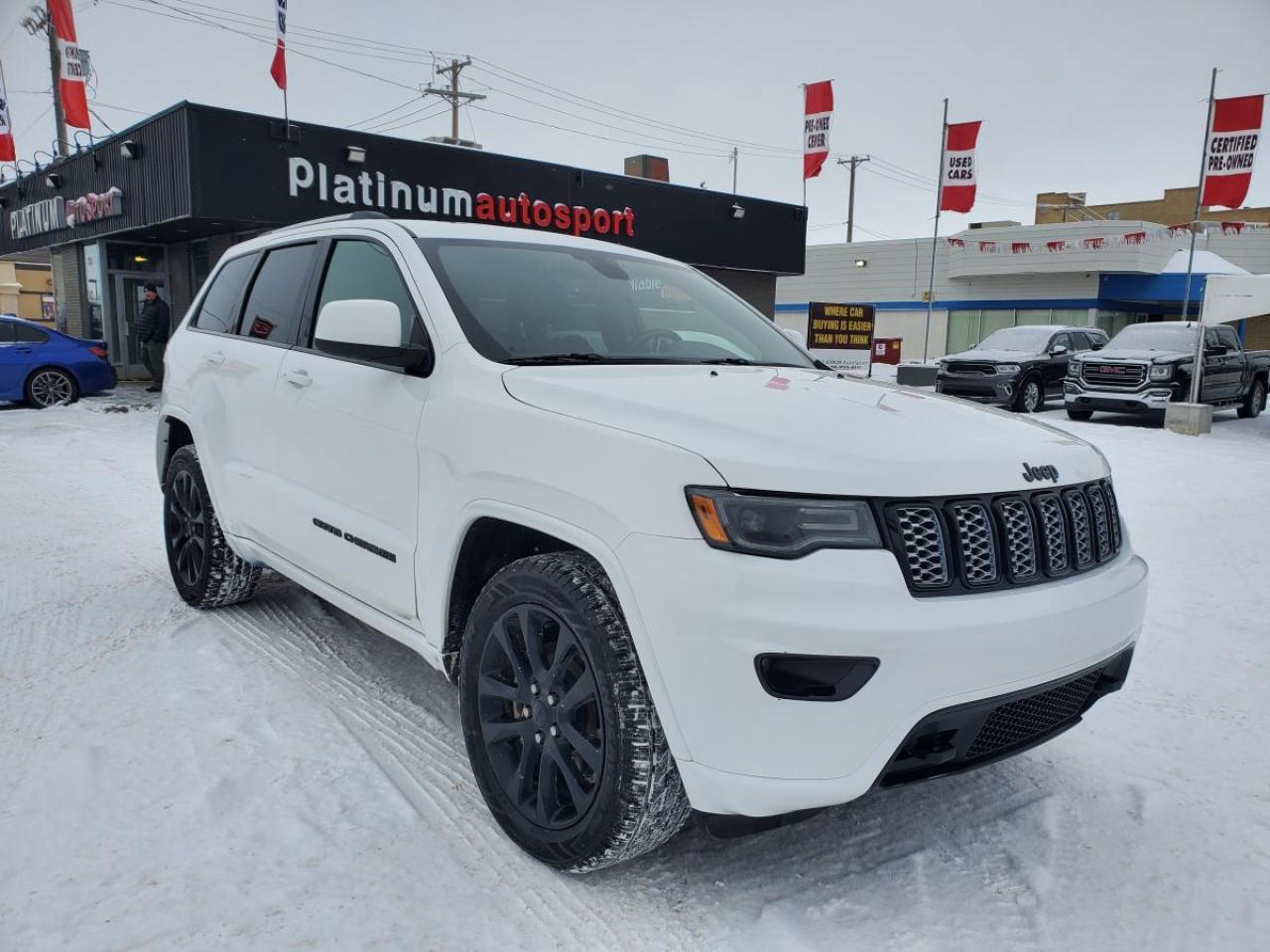 2020 Jeep Grand Cherokee Laredo   Premium Leather SUV for Sale in Saskatoon, SK
**FACTORY COMMAND START
**HEATED PREMIUM LEATHER SEATS
**Select-Terrain® Drive Modes (Auto, Snow, Sport, Sand/Mud)
**Apple CarPlay® & Android Auto
VIN: 1C4RJFAG8LC407120
Mileage: 138,083 KM
Exterior Color: Bright White
Interior: Premium Black Leather
Condition: Excellent | Well Maintained

Legendary Jeep Capability with Everyday Comfort

Now available at Platinum Auto Sport, this 2020 Jeep Grand Cherokee Laredo offers the perfect balance of rugged capability, refined comfort, and modern technology. Finished in Bright White with a premium black leather interior, this SUV is ideal for Saskatchewan driving whether youre commuting in the city or heading out on weekend adventures.

With 138,083 KM, this Grand Cherokee delivers strong value in a midsize SUV known for reliability, safety, and performance.
+P Key Features of the 2020 Jeep Grand Cherokee Laredo
Performance & Capability

3.6L Pentastar® V6 Engine

8-Speed Automatic Transmission

Smooth, powerful acceleration

Confident handling and ride quality

Select-Terrain® Drive Modes (Auto, Snow, Sport, Sand/Mud)

Exterior Features

Bright White Exterior Finish

18-Inch Alloy Wheels

Automatic Headlights

LED Daytime Running Lights

Heated Power Side Mirrors

Roof Rails for Extra Cargo Options

Rear Privacy Glass

Interior Comfort & Space

Premium Black Leather Seating

Heated Front Seats

Power Drivers Seat with Lumbar Support

Dual-Zone Automatic Climate Control

Leather-Wrapped Steering Wheel

Spacious Seating for Five

60/40 Split-Folding Rear Seats

Large Cargo Area

Technology & Infotainment

Uconnect® Touchscreen Infotainment System

Apple CarPlay® & Android Auto

Bluetooth® Hands-Free Calling & Audio Streaming

USB & Auxiliary Inputs

Steering Wheel Audio & Cruise Controls

Rearview Backup Camera

Push-Button Start & Keyless Entry

Safety & Driver Assistance

Electronic Stability Control

Traction Control System

Anti-Lock Braking System (ABS)

Advanced Multistage Airbags

Hill Start Assist

Tire Pressure Monitoring System

Rear Parking Sensors
/  Why Buy This 2020 Jeep Grand Cherokee Laredo?
/  Premium Black Leather Interior/  Smooth & Reliable V6 Performance/  Comfortable, Spacious SUV/  Proven Jeep Reliability/  Excellent Value for a Midsize SUV
+P Why Buy from Platinum Auto Sport?

At Platinum Auto Sport, we proudly offer in-house financing for ALL credit types, including:
/  Good credit
  Bad credit/  No credit/  Self-employed/  Rebuilding credit/  New to Canada

We serve customers across Saskatoon, Regina, Prince Albert, Moose Jaw, North Battleford, and all of Saskatchewan, making approvals fast and stress-free.

 Book Your Test Drive Today

This 2020 Jeep Grand Cherokee Laredo is clean, comfortable, and ready for the road.

 Visit Platinum Auto Sport in Saskatoon, SK
 Schedule your test drive today
 Apply now for in-house financing   all credit types welcome

Drive with confidence. Drive Jeep. Drive Platinum Auto Sport.