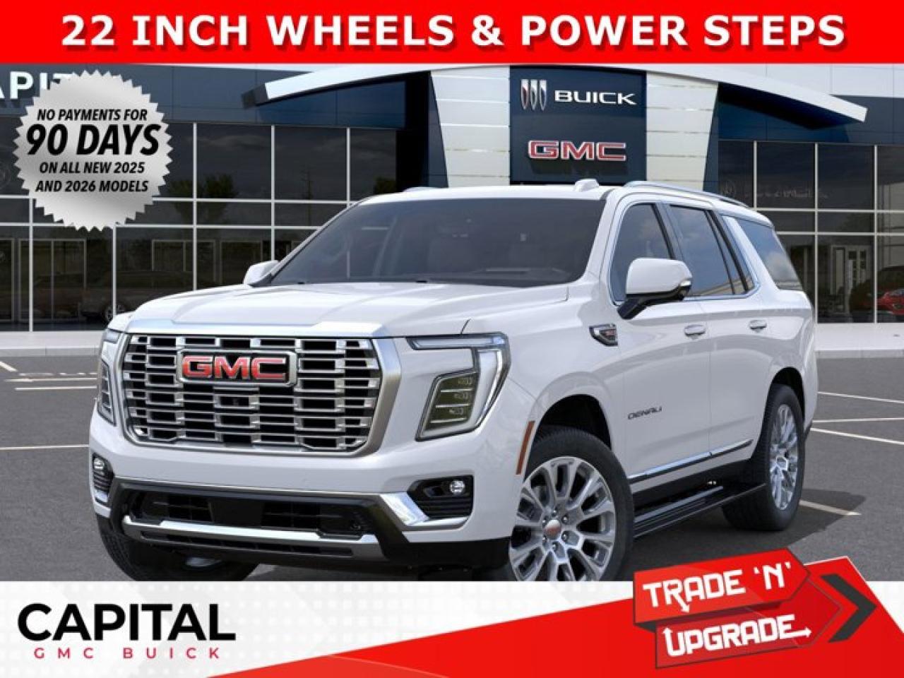 Check out the NEW 2026 YUKON! This Redesigned and Fully Loaded DENALI comes equipped with options like 22 Inch Wheels, Panoramic Sunroof, Power Assist Steps, Heated and Cooled Seats, 15 Inch heads-up display, 360 CAM, MASSIVE Horizontal Touchscreen and so much more.... Come and experience it for yourself at CAPITAL GMC BUICKAsk for the Internet Department for more information or book your test drive today! Text 825-445-0521 for fast answers at your fingertips!AMVIC Licensed Dealer - Licence Number B1044900Disclaimer: All prices are plus taxes and include all cash credits and loyalties. See dealer for details. AMVIC Licensed Dealer # B1044900
