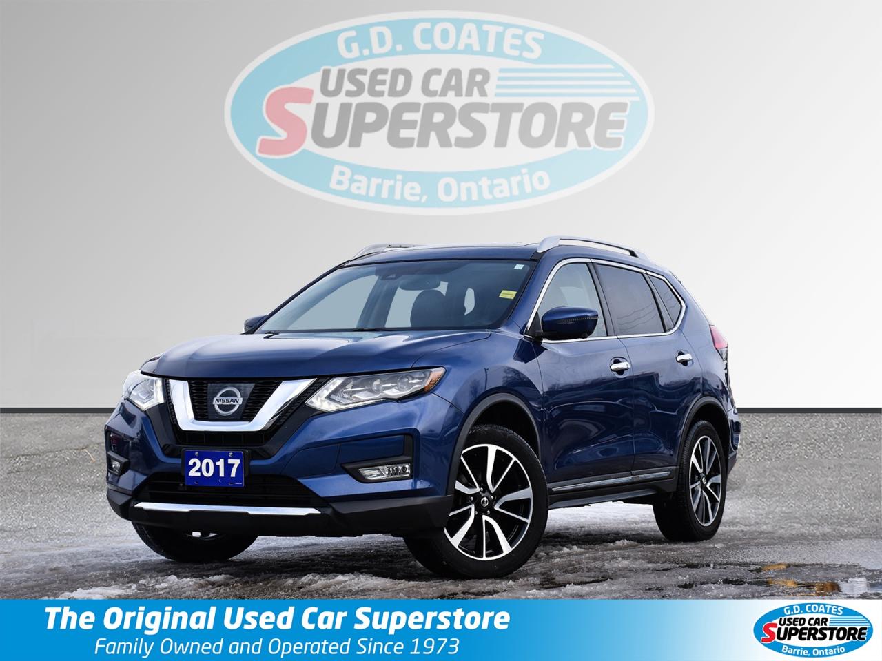 This 2017 Nissan Rogue SV AWD is a family-friendly crossover thats smoother than your favorite weekend playlist. With the reliable 2.5L engine and 134,997 km, this no-accident, certified, deep-cleaned ride is loaded with premium features to make every drive feel like a relaxed getaway.  Whats the deal? ~Navigation - Finds your way better than your buddy who knows a shortcut.  ~Heated leather seats & heated steering wheel - Warmer than a campfire smore on chilly mornings.  ~Power moonroof - Drop in sunshine or flex under the stars.  ~Backup camera - Parking so slick youll feel like a pro in tight spots.  ~LED headlights - Light up the night brighter than your phone at 2 a.m.  ~Blind Spot Alert - Watches your back better than your co-pilot.  ~Lane Assist - Gentle nudge when you drift -because even pros daydream.  ~Heated exterior mirrors - Frost? Gone before you finish your coffee.  ~2.5L engine & AWD - 170 hp with grip for any weather, no sweat.   Mileage: 134,997 km -this Rogue has plenty of adventure left. Price: A deal so sweet, youll think were tossing in free gelato! (Were not, but its that good.)  The Deal: Certified, no accidents, and scrubbed cleaner than your kitchen before a potluck -this Nissan Rogue SV AWD is the ultimate blend of tech, comfort, and all-weather style for family hauls or daily commutes.  Disclaimer: Buying this Rogue is like adopting a trusty road pal -its cozy, capable, and might tempt you to take the scenic route just to enjoy the heated wheel. Seller not responsible for spontaneous coffee runs, jealous glares from minivan drivers, or you refusing to park because those heated seats are just too perfect. Drive fun, live bold!  Contact us to snag this awesome crossover!  G. D. Coates - The Original Used Car Superstore!       Our Financing: We have financing for everyone regardless of your history. We have been helping people rebuild their credit since 1973 and can get you approvals other dealers cant. Our credit specialists will work closely with you to get you the approval and vehicle that is right for you. Come see for yourself why were known as The Home of The Credit Rebuilders!       Our Warranty: G. D. Coates Used Car Superstore offers fully insured warranty plans catered to each customers individual needs. Terms are available from 3 months to 7 years and because our customers come from all over, the coverage is valid anywhere in North America.       Parts & Service: We have a large eleven bay service department that services most makes and models. Our service department also includes a cleanup department for complete detailing and free shuttle service. We service what we sell! We sell and install all makes of new and used tires. Summer, winter, performance, all-season, all-terrain and more! Dress up your new car, truck, minivan or SUV before you take delivery! We carry accessories for all makes and models from hundreds of suppliers. Trailer hitches, tonneau covers, step bars, bug guards, vent visors, chrome trim, LED light kits, performance chips, leveling kits, and more! We also carry aftermarket aluminum rims for most makes and models.       Our Story: Family owned and operated since 1973, we have earned a reputation for the best selection, the best reconditioned vehicles, the best financing options and the best customer service! We are a full service dealership with a massive inventory of used cars, trucks, minivans and SUVs. Chrysler, Dodge, Jeep, Ford, Lincoln, Chevrolet, GMC, Buick, Pontiac, Saturn, Cadillac, Honda, Toyota, Kia, Hyundai, Subaru, Suzuki, Volkswagen - Weve Got Em! Come see for yourself why G. D. Coates Used Car Superstore was voted Barries Best Used Car Dealership!