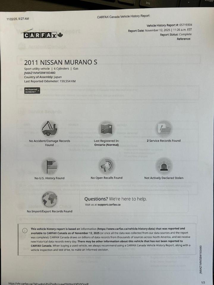 2011 Nissan Murano AWD 4DR LE Photo