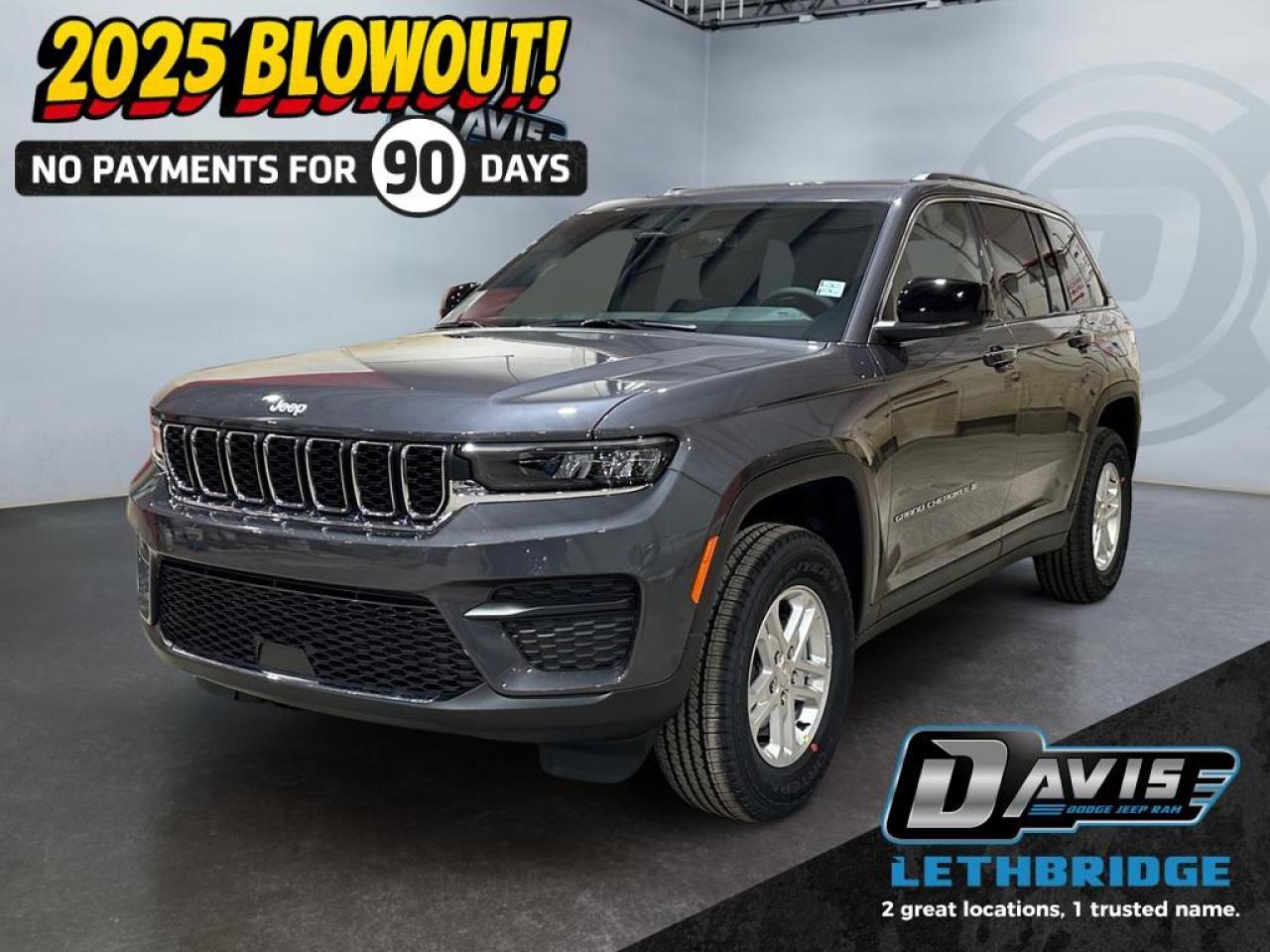 <b>Heated Seats, Heated Steering Wheel, Mobile Hotspot, Adaptive Cruise Control, Blind Spot Detection!</b><br /> <br /> <br /> <br />Thanks to its famous off-road grit, this 2025 Grand Cherokee's ability goes much farther than the concrete jungle. <br /> <br />This 2025 Jeep Grand Cherokee is second to none when it comes to performance, safety, and style. Improving on its legendary design with exceptional materials, elevated craftsmanship and innovative design unites to create an unforgettable cabin experience. With plenty of room for your adventure gear, enough seats for your whole family and incredible off-road capability, this 2025 Jeep Grand Cherokee has you covered!<br /> <br />This Baltic Grey Metallic SUV has an Automatic transmission and is powered by a 293HP 3.6L V6 Cylinder Engine. <br /> <br /> Our Grand Cherokee's trim level is Laredo. This Cherokee Laredo trim is decked with great features such as heated front seats with a heated steering wheel, voice-activated dual zone climate control, mobile hotspot internet access, and an 8.4-inch infotainment screen powered by Uconnect 5. Assistive and safety features also include adaptive cruise control, blind spot detection, lane keeping assist with lane departure warning, front and rear collision mitigation, ParkSense front and rear parking sensors, and even more! This vehicle has been upgraded with the following features: Heated Seats, Heated Steering Wheel, Mobile Hotspot, Adaptive Cruise Control, Blind Spot Detection, Lane Keep Assist, Collision Mitigation.<br /><br /> <br />To apply right now for financing use this link: <a href=https://www.bridgecitychrysler.com/pre-approval/ target=_blank rel=nofollow noopener noreferrer>https://www.bridgecitychrysler.com/pre-approval/</a><br /><br /> <br /><br />As a premier Chrysler, Dodge, Jeep and RAM dealership, Bridge City Chrysler proudly offers an extensive selection of new and used vehicles to meet every drivers needs. Customers across Lethbridge, Fort Macleod, Taber, Claresholm, Coaldale, and beyond trust us for daily vehicle specials, certified service and parts, and a seamless online inventory experience. <br /><br /> With competitive financing options and expert support, we make car buying easy and enjoyable. <br /><br /> Ready to hit the road? Schedule your test drive today at Bridge City Chrysler, your trusted Chrysler, Dodge, Jeep and RAM dealer in Lethbridge, Alberta.<br /><br /> Vehicle pricing offer shown expires 2026-01-31. <br /> Come by and check out our fleet of 80+ used cars and trucks and 130+ new cars and trucks for sale in Lethbridge. o~o