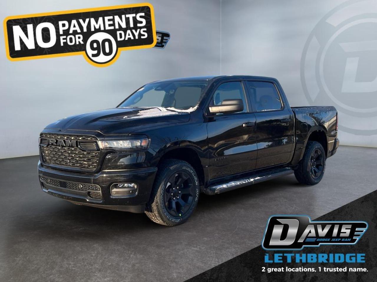 <b>Adaptive Cruise Control, Remote Start, Blind Spot Detection, Lane Keep Assist, Lane Departure Warning!</b><br /> <br /> <br /> <br />The 2026 Ram 1500 redefines strength and sophistication with advanced tech, premium comfort, and unstoppable capability. <br /> <br />The Ram 1500's unmatched luxury transcends traditional pickups without compromising its capability. Loaded with best-in-class features, it's easy to see why the Ram 1500 is so popular. With the most towing and hauling capability in a Ram 1500, as well as improved efficiency and exceptional capability, this truck has the grit to take on any task.<br /> <br />This Diamond Black Crystal Pearl Crew Cab 4X4 pickup has an Automatic transmission and is powered by a 305HP 3.6L V6 Cylinder Engine. <br /> <br /> Our 1500's trim level is Express. This capable pickup blends strength, utility, and modern convenience for drivers who demand more from their truck. Its bold exterior design features smart functional details like heated mirrors, deep-tinted glass, and a durable cargo bed with easy tailgate access. Inside, the cabin delivers comfort and practicality with spacious seating, smart storage, and intuitive technology including an 8.4-inch Uconnect touchscreen, smartphone integration, and a Wi-Fi hotspot. Convenience features like remote start, adaptive cruise control, and keyless entry make every drive easier, while advanced safety systems such as Blind Spot Detection, Forward Collision Warning, Active Lane Management, and ParkSense parking sensors provide peace of mind on every journey. This vehicle has been upgraded with the following features: Adaptive Cruise Control, Remote Start, Blind Spot Detection, Lane Keep Assist, Lane Departure Warning, Heated Mirrors.<br /><br /> <br />To apply right now for financing use this link: <a href=https://www.bridgecitychrysler.com/pre-approval/ target=_blank rel=nofollow noopener noreferrer>https://www.bridgecitychrysler.com/pre-approval/</a><br /><br /> <br /><br />As a premier Chrysler, Dodge, Jeep and RAM dealership, Bridge City Chrysler proudly offers an extensive selection of new and used vehicles to meet every drivers needs. Customers across Lethbridge, Fort Macleod, Taber, Claresholm, Coaldale, and beyond trust us for daily vehicle specials, certified service and parts, and a seamless online inventory experience. <br /><br /> With competitive financing options and expert support, we make car buying easy and enjoyable. <br /><br /> Ready to hit the road? Schedule your test drive today at Bridge City Chrysler, your trusted Chrysler, Dodge, Jeep and RAM dealer in Lethbridge, Alberta.<br /><br /> Vehicle pricing offer shown expires 2026-01-31. <br /> Come by and check out our fleet of 80+ used cars and trucks and 130+ new cars and trucks for sale in Lethbridge. o~o