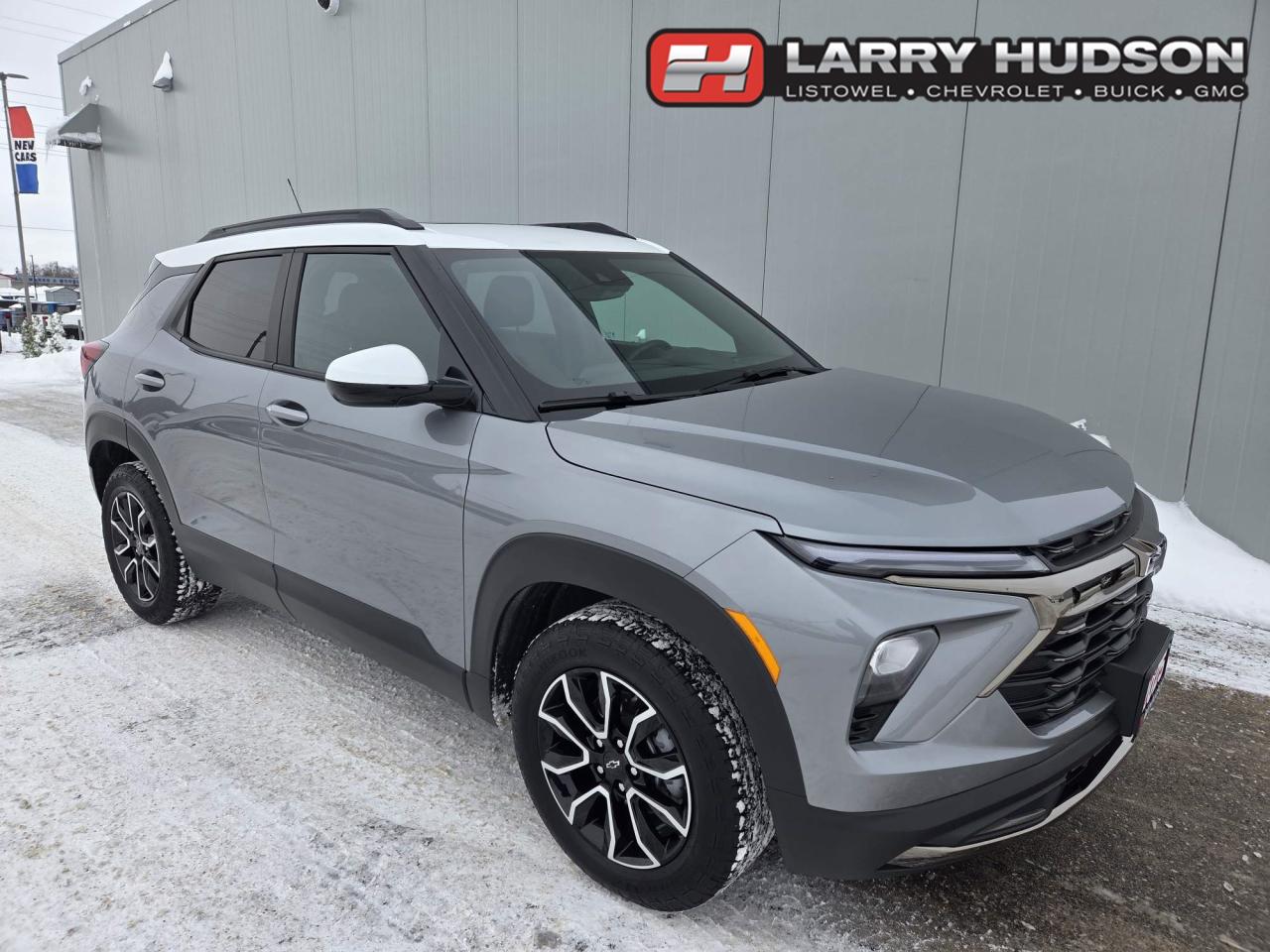 This Chevrolet Trailblazer Activ Features a 1.3L Ecotec Turbo Engine, 9 Speed Automatic Transmission, Sterling Silver Exterior with a Summit White Two-Tone Roof, Jet Black Interior with Yellow Stitching, Dual Pane Panoramic Power Sunroof, 8- Way Power Bucket Driver Seat with Lumbar, Manual Passenger Bucket Seat, 40/60 Split Rear Bench Seat, Keyless Open and Start, Remote Vehicle Start, Engine Start/Stop, HD  Rear Vision Camera, Chevy Safety Assist: Automatic Emergency Braking, Forward Collision Alert, Front Pedestrian Braking, Lane Keep Assist With Lane Departure Warning, Following Distance Indicator, Rear Cross Traffic Alert, Intellibeam-Auto High Beam, Heated Steering Wheel with Auto and Phone Controls, Adaptative Cruise Control, 11 Infotainment Screen, Wireless Apple Car Play and Android Auto, Bose ® Premium 7 Speaker System, Wireless Charging, Teen Driver, Single Zone Automatic Climate Control, Dual Exhaust, Skid Plate, Power Liftgate with LED Logo Projection, Acitv Shocks, Intellibeam Headlamps, Tire Pressure Montior System, 17 High Gloss Black Machined Aluminum Wheels, OnStar Services Available, OnStar 4G LTE Wi-Fi Hotspot Capable, SiriusXM Satellite Radio Services Available. *Former Ontario Rental* 

<br> <br><i>-- The Larry Hudson Group is a family run automotive organization that has enjoyed growth for over 42 years of business. We have a great selection of new inventory and what we feel are the best reconditioned used cars in Ontario. Hudsons NEED your trade. We can offer you top market value for your current vehicle. Please come and partake in a great buying experience with the Larry Hudson Group in Listowel. FREE CarFax report available with every used vehicle! --</i>