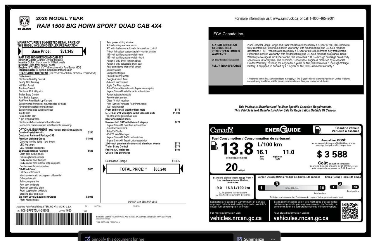 2020 RAM 1500 SOLD BY TANNYA Photo