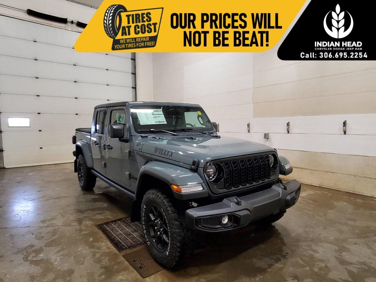 <p>The stylish 2026 Jeep Gladiator Willys in a sophisticated gray finish, coupled with its 4×4 drivetrain, delivers robust handling ready to tackle any terrain. As a new addition to your driveway, this truck stands out with its striking and purposeful design.</p> <p>Step inside to a gray interior that complements the exterior, allowing for a cohesive and polished look. Built to cater to both utility and comfort, this Gladiator Willys provides functional features you'll appreciate. Enjoy ease of access with keyless entry, while power windows add convenience to every drive.</p> <p>This Jeep is equipped with advanced technology to keep you connected and secure. The available Bluetooth connection and smart device integration make hands-free operation a standard, while the built-in wi-fi hotspot ensures you're always online. Entertainment and information are at your fingertips with satellite radio, making journeys enjoyable. Safety is enhanced with brake assist and cruise control, contributing to a confident driving experience.</p> <p>Whether you're an adventurer seeking an off-road companion or a busy professional in need of a reliable truck, the 2026 Jeep Gladiator Willys is tailored for you. Contact us today to learn more about this impressive vehicle and schedule your test drive!</p>