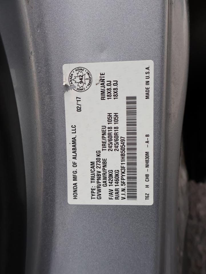 2017 Honda Ridgeline SPORT AWD CETRTIFIED *HONDA MAINTAIN* CAMERA BLUETOOTH HEATED SEATS SUNROOF CRUISE ALLOYS Photo