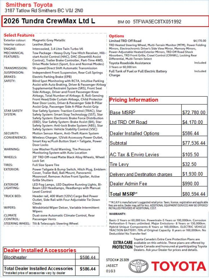 2026 Toyota Tundra Limited  Photo2