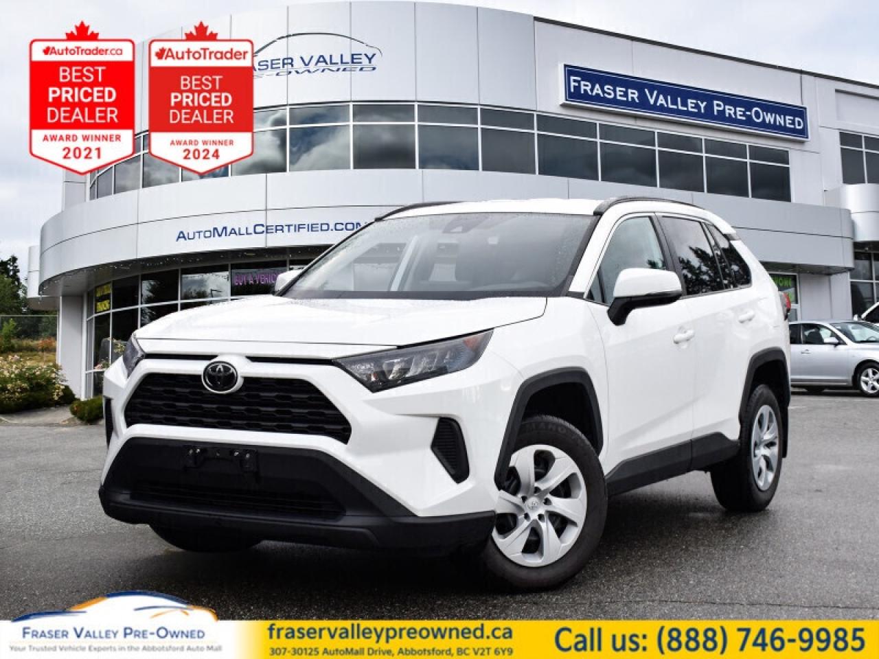 Heated Seats, Apple CarPlay, Android Auto, Blind Spot Monitoring, Lane Keep Assist, Steering Wheel Audio Control, Forward Collision Warning, Rear View Camera, Remote Keyless Entry, LED Lights
 
 The RAV4 opens a world of excitement while keeping up with the demands of modern life. This 2020 Toyota RAV4 is fresh on our lot in Abbotsford. 
 
Introducing the Toyota RAV4, a radical redesign of a storied legend. While the RAV4 is loaded with modern creature comforts, conveniences, and safety, this SUV is still true to its roots with incredible capability. Whether youre running errands in the city or exploring the countryside, the RAV4 empowers your ambitions and redefines what you can do. Make new and exciting memories in this ultra efficient Toyota RAV4 today! This SUV has 89,368 km. Its nice in colour. It has a 8 Speed Automatic transmission and is powered by a 203HP 2.5L 4 Cylinder Engine. It may have some remaining factory warranty, please check with dealer for details. 
 
 Our RAV4s trim level is LE AWD. This all wheel drive RAV4 LE comes with some impressive features such as sport, ECO & normal driving modes, a 7 inch touchscreen with Entune Audio 3.0, Apple CarPlay, Android Auto, USB and aux inputs, heated front seats, remote keyless entry, steering wheel with audio controls and a rear view camera. Additional features includes LED headlights, heated power mirrors, Toyota Safety Sense 2.0, dynamic radar cruise control, automatic highbeam assist, blind spot monitoring with rear cross traffic alert, and lane keep assist with lane departure warning plus much more.
 
To apply right now for financing use this link: https://www.fraservalleypreowned.ca/abbotsford-car-loan-application-british-columbia
 
 

| Our Quality Guarantee: We maintain the highest standard of quality that is required for a Pre-Owned Dealership to operate in an Auto Mall. We provide an independent 360-degree inspection report through licensed 3rd Party mechanic shops. Thus, our customers can rest assured each vehicle will be a reliable, and responsible purchase.  |  Purchase Disclaimer: Your selected vehicle may have a differing finance and cash prices. When viewing our vehicles on third party  marketplaces, please click over to our website to verify the correct price for the vehicle. The Sale Price on third party websites will always reflect the Finance Price of our vehicles. If you are making a Cash Purchase, please refer to our website for the Cash Price of the vehicle.  | All prices are subject to and do not include, a $995 Finance Fee, a $995 Document Fee, and a $150 GPS Lot Security fee.   These fees as well as taxes, are included in all listed listed payment quotes. Please speak with Dealer for full details and exact numbers.  o~o