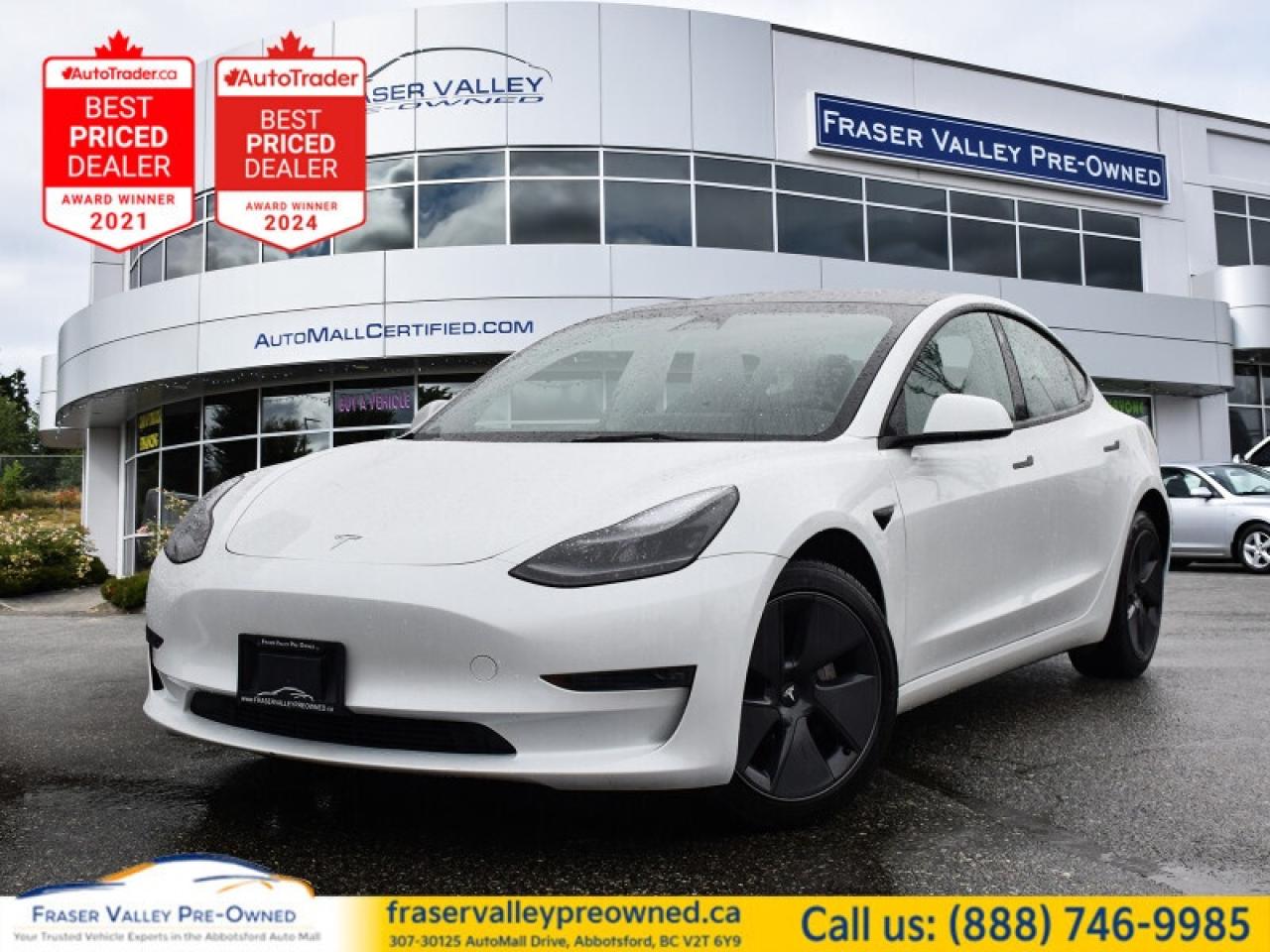 With a near ideal blend of versatility, driving range and stellar handling, this 2023 Tesla Model 3 is a class-leading EV for the masses. This 2023 Tesla Model 3 is fresh on our lot in Abbotsford. 
 
With a focus on sustainability, the 2023 Model 3 is Teslas most economical electric vehicle option, brimming with bleeding-edge driving technology and safety features, with a modern, stylish exterior design. On the inside, the spacious and comfortable cabin features premium and high-quality build materials made with sustainable and recycled components, with an abundance of smart and intuitive connectivity features. Combining exciting driving dynamics with astounding driving range and exceptional charging speeds, the 2023 Tesla Model 3 excels in every scenario as an everyday electric vehicle. This sedan has 63,021 km. Its nice in colour and is completely accident free based on the CARFAX Report. It has an Automatic transmission and is powered by a Dual Motor: Fr AC Induction/Rr AC Permanent Magnet -inc: 534 km estimated range engine.
 
To apply right now for financing use this link: https://www.fraservalleypreowned.ca/abbotsford-car-loan-application-british-columbia
 
 

| Our Quality Guarantee: We maintain the highest standard of quality that is required for a Pre-Owned Dealership to operate in an Auto Mall. We provide an independent 360-degree inspection report through licensed 3rd Party mechanic shops. Thus, our customers can rest assured each vehicle will be a reliable, and responsible purchase.  |  Purchase Disclaimer: Your selected vehicle may have a differing finance and cash prices. When viewing our vehicles on third party  marketplaces, please click over to our website to verify the correct price for the vehicle. The Sale Price on third party websites will always reflect the Finance Price of our vehicles. If you are making a Cash Purchase, please refer to our website for the Cash Price of the vehicle.  | All prices are subject to and do not include, a $995 Finance Fee, a $995 Document Fee, and a $150 GPS Lot Security fee.   These fees as well as taxes, are included in all listed listed payment quotes. Please speak with Dealer for full details and exact numbers.  o~o
