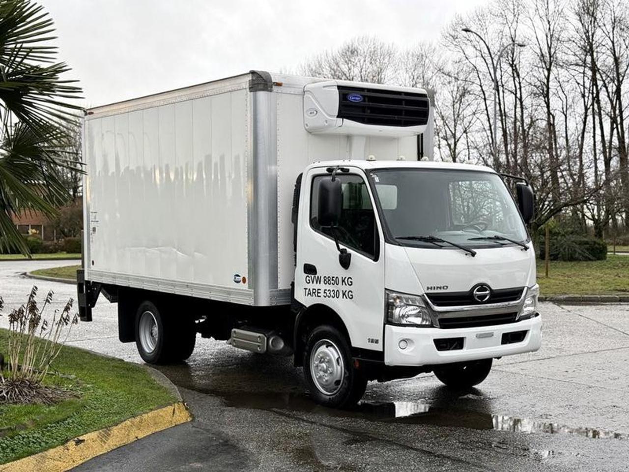 This 2019 Hino 195 reefer cube van is powered by a 5.0L 4-cylinder diesel engine paired with an automatic transmission and rear-wheel drive, configured for refrigerated transport and commercial delivery use. It is equipped with a Carrier refrigeration unit, in-cab navigation, AM/FM radio, air conditioning and heat, and full power features including windows, door locks, mirrors, and window lock. Loading is supported by a power tail gate rated at 2,500 lb, making it suitable for palletized and temperature-sensitive cargo. The refrigerated box offers inside dimensions of approximately 14 ft long, 7 ft 8 in wide, and 6 ft 10 in high. Finished in white with a grey cloth interior, this Hino measures about 21 ft 1 in long, 8 ft wide, and 9 ft 10 in high overall, providing a mid-duty refrigerated cube van platform well suited for food distribution, catering, and cold-chain delivery operations. This item is currently OFFSITE. You must register an appointment with our office to schedule an offsite viewing. Appointments must be made a minimum of one business day in advance (and as defined by the days that Repo.com is open for business) before your appointment can be scheduled and confirmed. We may, at our own discretion, instead opt to transport smaller items to Repo.coms main yard for viewing purposes.  $48,850.00 plus $375 processing fee, $49,225.00 total payment obligation before taxes.   Listing report, warranty, contract commitment cancellation fee, financing available on approved credit (some limitations and exceptions may apply). All above specifications and information is considered to be accurate but is not guaranteed and no opinion or advice is given as to whether this item should be purchased. We do not allow test drives due to theft, fraud, acts of vandalism and undetectable impaired driving. Instead we provide the following benefits: Complimentary Warranty (with options to extend), Limited Money Back Satisfaction Guarantee on Fully Completed Contracts, Contract Commitment Cancellation, and an Open-Ended Sell-Back Option. Ask seller for details or call 604-522-REPO(7376) to confirm listing availability.