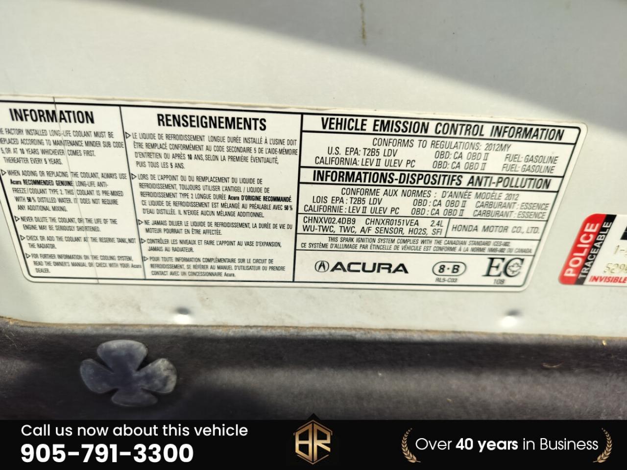 2012 Acura TSX No Accidents Reported Photo