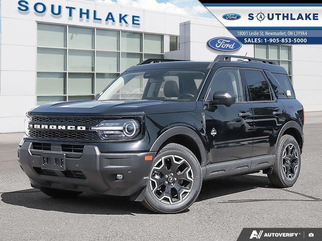 <p>Introducing the stylish and robust <strong>2026 Ford Bronco Sport Outer Banks 4x4</strong> in a striking black finish. This SUV offers exceptional handling with its 4×4 drivetrain, perfect for any adventure you have in mind.</p><p>The Bronco Sport exudes confidence and modern chic with its alloy wheels and sleek exterior design. On the inside, the Ebony/Roast premium trimmed heated front bucket seats provide both comfort and elegance, complemented by a range of features like power seats and a power moonroof for a truly luxurious driving experience.</p><p>Technology and safety are at the forefront with standout features including the robust Ford Co-Pilot360 Assist 2.0, which incorporates lane assist, adaptive cruise control, and parking sensors to ensure a smooth and safe journey. The 360-degree camera with trail view and reverse brake assist add layers of safety, while the advanced infotainment system with a B&O premium sound system ensures your entertainment needs are more than met.</p><p>This vehicle is perfect for adventurers and families alike who appreciate both style and performance. To learn more about the 2026 Ford Bronco Sport Outer Banks or to schedule a test drive, contact Southlake Ford today.</p> <p>Here at Southlake Ford we take great pains to make sure our inventory on our site is as up to date as possible so our stock availability is updated twice per day. We know you've spent hours researching your vehicle of choice so we want to make it as easy as possible once you've made your decision. If the vehicle is listed on on our website, it is either in stock, or in-transit and available. Vehicle ETA's can vary but we register the vehicle once you've purchased it so all programs/incentives are protected. </p><p>Now for the fun stuff! Southlake Ford is proud to be partnering with Overdrive Automotive for all of your aftermarket needs or modifications. Lift kits, tires, wheels, winches, you name it and we can get it done. See in store or on our social channels for more details or goto <a target=_blank rel=noopener noreferrer nofollow href=http://www.overdriveauto.com>www.overdriveauto.com</a> </p>