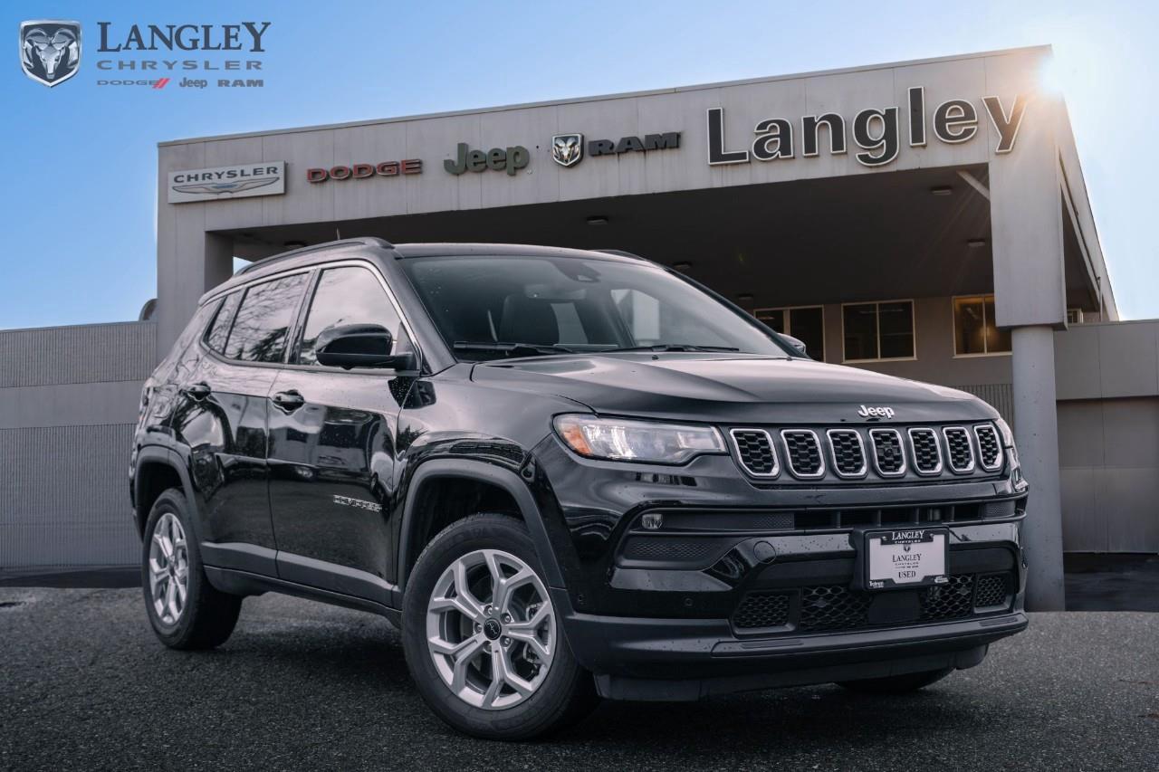 <p><strong>2025 JEEP COMPASS NORTH 4X4</strong></p><p>Summary: An elevated compact SUV that balances refined interior comfort with Jeeps legendary go-anywhere capability.</p><ul><li><p><strong>Engine</strong>: 2.0L Turbocharged I-4 </p><p></p></li><li><p><strong>Horsepower</strong>: 200 hp </p><p></p></li><li><p><strong>Torque</strong>: 221 lb-ft </p><p></p></li><li><p><strong>Max Towing</strong>: 2,000 lbs (907 kg) </p><p></p></li><li><p><strong>Drivetrain</strong>: Standard 4x4 with Selec-Terrain® </p><p></p></li></ul><p>Come book a test drive at Langley Chrysler, conveniently located in Langley, British Columbia.</p>

<p>*All prices plus applicable taxes, applicable environmental recovery charges, documentation of $599 and full tank of fuel surcharge of $76 if a full tank is chosen. <br />Other protection items available that are not included in the above price:<br />Tire & Rim Protection and Key fob insurance starting from $599<br />Service contracts (extended warranties) for coverage up to 7 years and 200,000 kms starting from $599<br />Custom vehicle accessory packages, mudflaps and deflectors, tire and rim packages, lift kits, exhaust kits and tonneau covers, canopies and much more that can be added to your payment at time of purchase<br />Undercoating, rust modules, and full protection packages starting from $199<br />Financing Fee of $500 when applicable<br />Flexible life, disability and critical illness insurances to protect portions of or the entire length of vehicle loan</p>