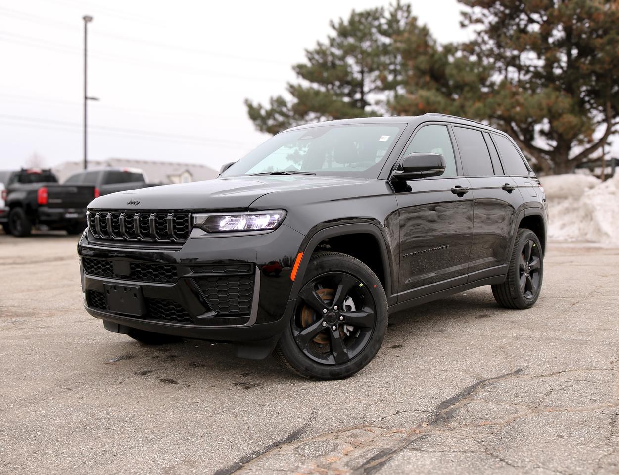 Engineered for assured control and all-weather confidence, our New 2026 Jeep Grand Cherokee Altitude 4X4 pairs capable traction with balanced handling to keep us moving forward with confidence in Diamond Black Crystal Pearl. Powered by a TurboCharged 2.0 Litre 4 Cylinder generating 324hp for an 8 Speed Automatic transmission engineered for elevated adventures. This Four Wheel Drive SUV moves through your world with sure-footed confidence and scores approximately 9.0L/100km on the highway. Our Grand Cherokee features gloss-black alloy wheels, matching black exterior accents, LED exterior lighting, a power liftgate, roof rails, and body cladding.  Our Altitude cabin is equipped with heated leatherette and suede front seats, eight-way power for the driver, a heated TechnoLeather steering wheel, dual-zone automatic climate control, remote start, and keyless access with pushbutton ignition. Technology includes a 10.25-inch driver display, an 8.4-inch touchscreen, Android Auto&reg;/Apple CarPlay&reg;, Bluetooth&reg;, a six-speaker audio system, and available WiFi compatibility.  Jeep enhances your safety with impressive engineering backed by automatic braking, forward collision warning, adaptive cruise control, blind-spot monitoring, active lane management, a rearview camera, rear parking sensors, and other intelligent features. Proud and poised, our Grand Cherokee Altitude is a great way to get away from it all! Save this Page and Call for Availability. We Know You Will Enjoy Your Test Drive Toward Ownership!