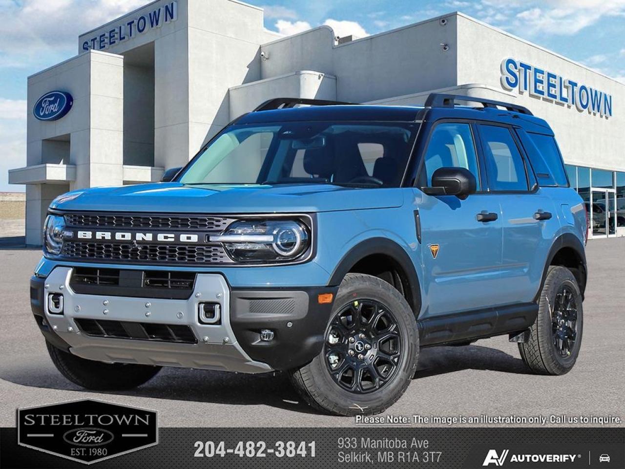 <b>360 Camera,  Heated Steering Wheel,  Remote Start,  Fog Lamps,  Heated Seats!</b><br> <br> <br> <br>We value your TIME, we wont waste it or your gas is on us!   We offer extended test drives and if you cant make it out to us we will come straight to you!<br> <br>The 2026 Ford Bronco Sport brings together off-road poise, practical scale and trail-inspired character into a compelling compact package. <br> <br>The 2026 Ford Bronco Sport combines rugged styling, modern tech and flexible utility to create a compact SUV that doesnt compromise on spirit. Inside, the cabin features quality materials, intuitive connectivity and thoughtful design to keep passengers comfortable and engaged. With its trail-ready attitude, confident presence and Fords heritage of capability, the Bronco Sport is built to carry your lifestyle forward.<br> <br>This Azure Grey Metallic SUV has an Automatic transmission and is powered by a 250HP 2.0L 4 Cylinder Engine. <br> <br> Our Bronco Sports trim level is Badlands. The cabin features leather-trimmed heated sport contour seats with power adjustments and memory settings, complemented by a heated leather steering wheel and dual-zone automatic climate control for all-season comfort. The SYNC 4 infotainment system with a 13.2-inch touchscreen, wireless Apple CarPlay and Android Auto, Alexa integration, and adaptive cruise control with stop-and-go ensures effortless connectivity and convenience. Versatile interior design, thoughtful storage solutions, and remote start functionality enhance everyday usability, while durable vinyl flooring and rubberized mats make it easy to clean after any adventure. On the outside, bold 17-inch matte black aluminum wheels, all-terrain tires, LED headlights, and dual tow hooks highlight its capability and confidence. The Terrain Management System offers seven G.O.A.T. modes, including rock crawl and rally, supported by a rear locking differential and electro-mechanical limited-slip technology for precise traction on any surface. Ford Co-Pilot360 safety features provide comprehensive protection with BLIS, Pre-Collision Assist with Automatic Emergency Braking, Evasion Assist, an Aerial View Camera System, and Reverse Brake Assist, ensuring complete confidence whether navigating city streets or tackling rugged trails. This vehicle has been upgraded with the following features: 360 Camera, Heated Steering Wheel, Remote Start, Fog Lamps, Heated Seats, Adaptive Cruise Control, Lane Keep Assist.<br><br> View the original window sticker for this vehicle with this url <b><a href=http://www.windowsticker.forddirect.com/windowsticker.pdf?vin=3FMCR9DA4TRE04722 target=_blank>http://www.windowsticker.forddirect.com/windowsticker.pdf?vin=3FMCR9DA4TRE04722</a></b>.<br> <br>To apply right now for financing use this link: <a href=http://www.steeltownford.com/?https://CreditOnline.dealertrack.ca/Web/Default.aspx?Token=bf62ebad-31a4-49e3-93be-9b163c26b54c&La target=_blank>http://www.steeltownford.com/?https://CreditOnline.dealertrack.ca/Web/Default.aspx?Token=bf62ebad-31a4-49e3-93be-9b163c26b54c&La</a><br><br> <br/> Total  rebate of $4000 is reflected in the price.   5.49% financing for 84 months.  Incentives expire 2026-03-31.  See dealer for details. <br> <br>Family owned and operated in Selkirk for 35 Years.  <br>Steeltown Ford is located just 20 minutes North of the Perimeter Hwy, with an onsite banking center that offers free consultations. <br>Ask about our special dealer rates available through all major banks and credit unions.<br>Dealer retains all rebates, plus taxes, govt fees and Steeltown Protect Plus.<br>Steeltown Ford Protect Plus includes:<br>- Life Time Tire Warranty <br>Dealer Permit # 1039<br><br><br> Come by and check out our fleet of 120+ used cars and trucks and 140+ new cars and trucks for sale in Selkirk.  o~o