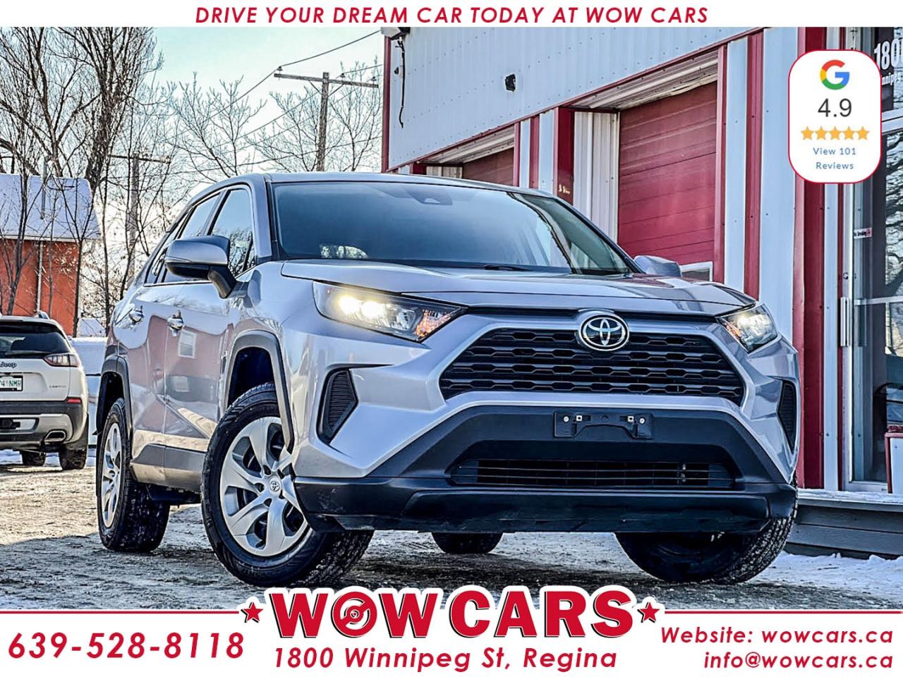 2022 Toyota RAV4 LE AWD Odometer: 52,646km <br/> Price: $33,990+taxes <br/> Financing Available <br/> <br/> WOW Factors:- -Certified and mechanical inspection <br/> -No Accidents <br/> <br/> <br/> Highlight Features:--Apple Carplay, Android Auto <br/> -Lane Keep Departure Warning <br/> -Front Collision Warning <br/> -Blindspot Monitoring <br/> -Heated Seats <br/> -Eco Mode, Sport Mode <br/> -All Wheel Drive <br/> -Backup-Camera <br/> -Snow Mode, Eco Mode <br/> -Auto Start/Stop Feature <br/> -Adaptive Cruise Control and much more. <br/> Financing Available <br/> <br/> Driven by Trust, Powered by Family  Your Destination for Quality Pre-Owned Vehicles <br/> At our family-owned dealership, customer satisfaction isnt just a goal  its our promise. We specialize in pre-owned Cars, SUVs, Vans, and Trucks, offering standout value with the WOW factors that set us apart. From exceptional Google reviews to unmatched after-sales service, we go above and beyond to make your experience seamless, transparent, and friendly. <br/> <br/> <br/> Visit WOW CARS Today at 1800 Winnipeg Street Regina, SK S4P1G2, or give us a call at (639) 528-8118. <br/>