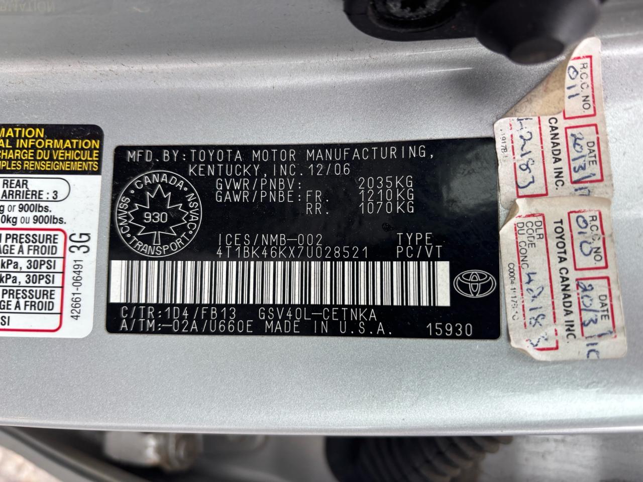 2007 Toyota Camry 4dr Sdn V6 Auto LE Photo