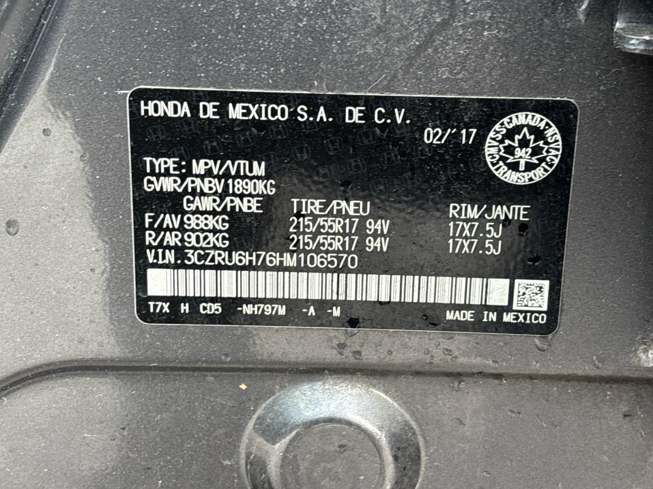 2017 Honda HR-V EX-L w/Navi 4WD Photo