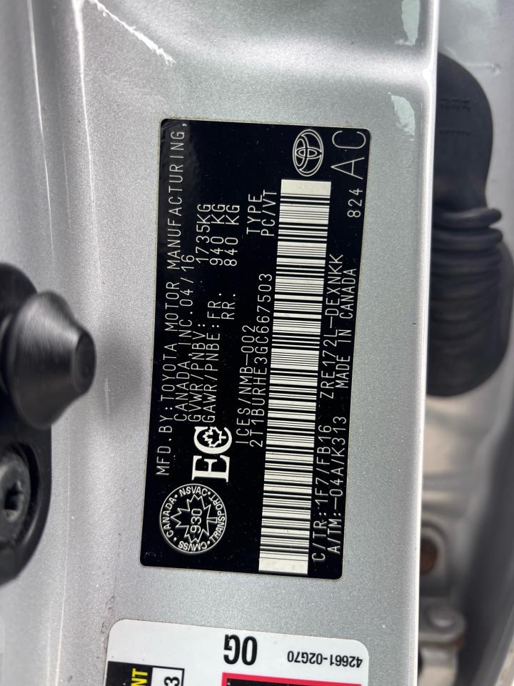 2016 Toyota Corolla 4DR SDN AUTO CE Photo