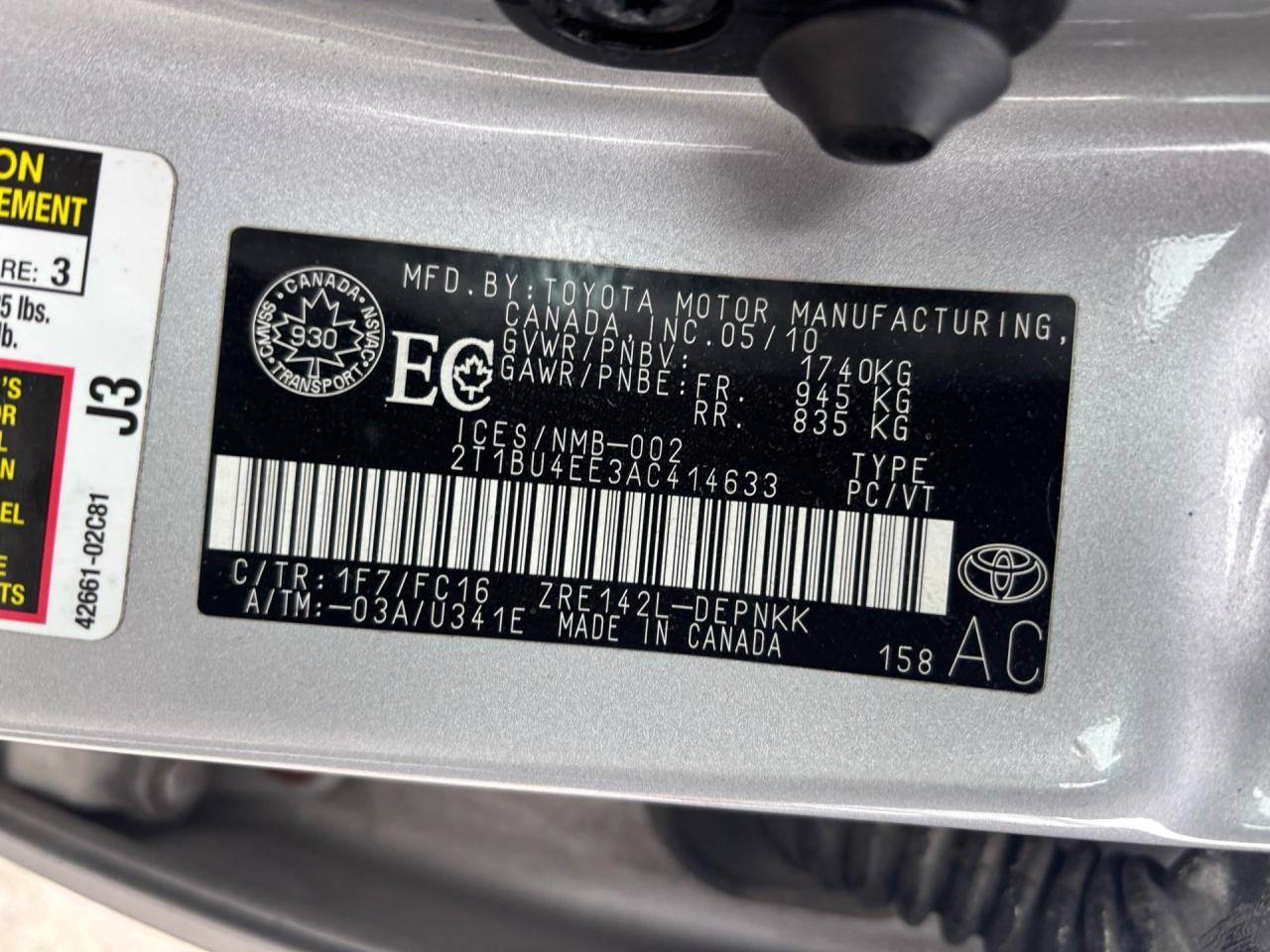 2010 Toyota Corolla 4DR SDN AUTO CE Photo