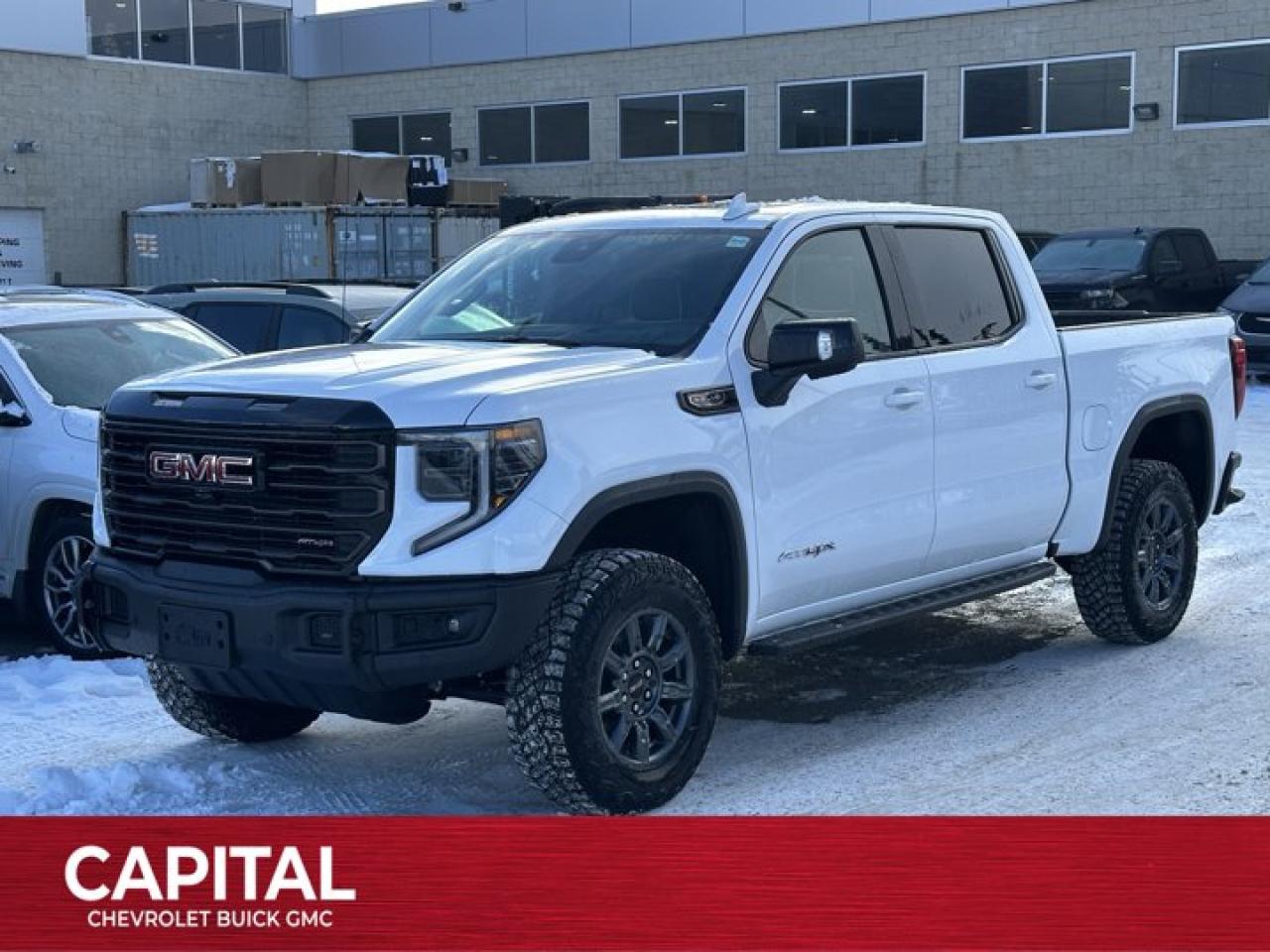 Boasts 15 Highway MPG and 17 City MPG! This GMC Sierra 1500 delivers a Gas V8 6.2L/376 engine powering this Automatic transmission. TRANSMISSION, 10-SPEED AUTOMATIC WITH ELECTRONIC PRECISION SHIFT, ELECTRONICALLY CONTROLLED with overdrive, and tow/haul mode and steering column paddle shifters. Includes Cruise Grade Braking and Powertrain Grade Braking, REAR AXLE, 3.23 RATIO, LPO, SPORT PEDAL COVER KIT (dealer-installed).* This GMC Sierra 1500 Features the Following Options *LPO, OFF-ROAD HIGH CLEARANCE STEPS (dealer-installed), LPO, GMC MULTIPRO TAILGATE STEP LIGHTS (dealer-installed), LPO, CARGO TIE-DOWNS, (4) (dealer-installed), LICENSE PLATE KIT, FRONT, GVWR, 7100 LBS. (3221 KG), ENGINE, 6.2L ECOTEC3 V8 (420 hp [313 kW] @ 5600 rpm, 460 lb-ft of torque [624 Nm] @ 4100 rpm); featuring Dynamic Fuel Management, ENGINE BLOCK HEATER, AT4X PREFERRED EQUIPMENT GROUP includes standard equipment, ACTIVE EXHAUST, DUAL, SPORT-MODE ENABLED, 3 YEARS SIRIUSXM.* Stop By Today *Come in for a quick visit at Capital Chevrolet Buick GMC Inc., 13103 Lake Fraser Drive SE, Calgary, AB T2J 3H5 to claim your GMC Sierra 1500!
