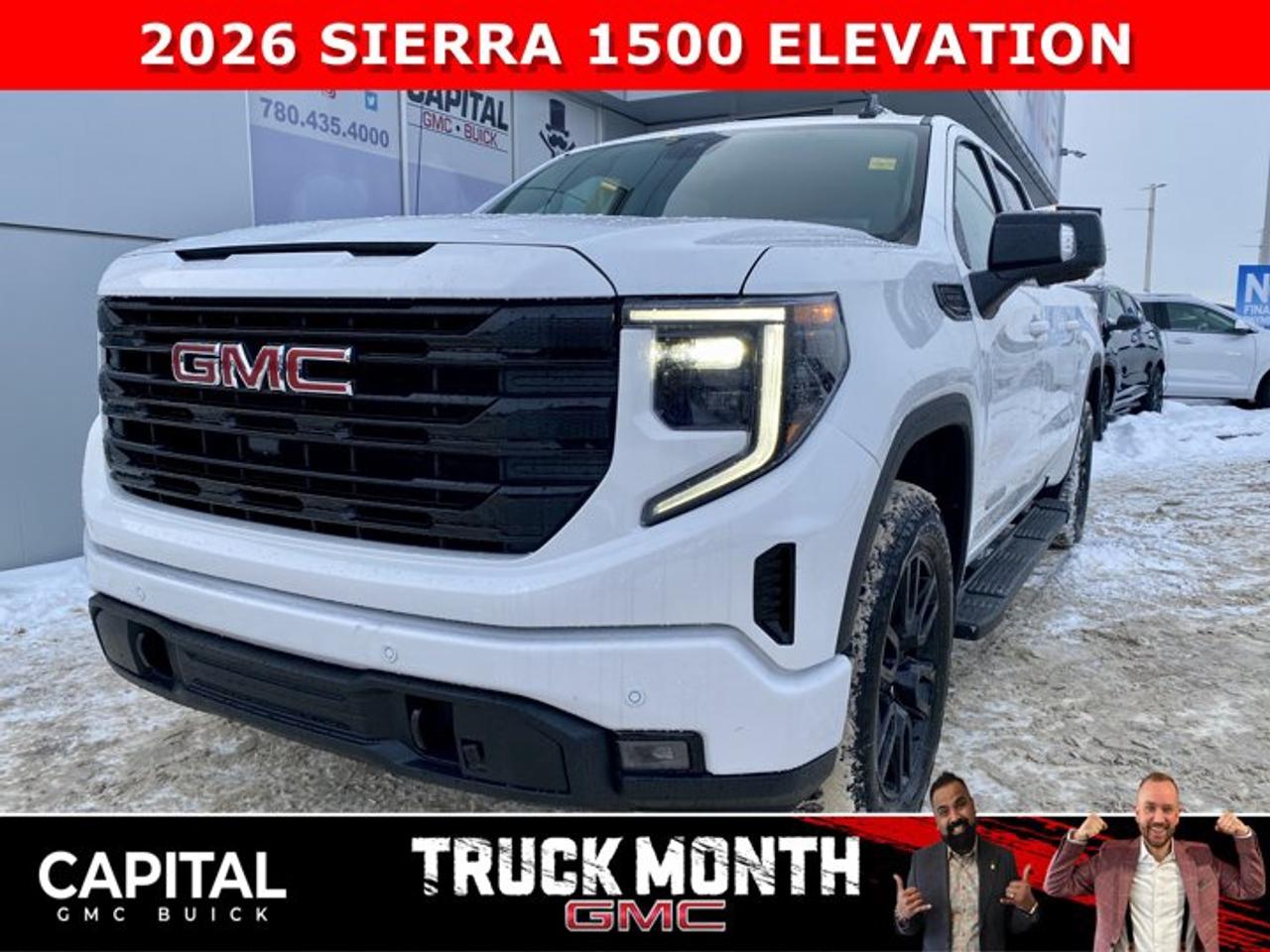 Take a look at this 2026 GMC SIERRA 1500 Elevation Premium Package... Fully Equipped with Power Sunroof, Elevation Black Package, Heated Leather BUCKET Seats, X31 Package, Dual Exhaust, Heated Steering, Adaptive Cruise Control, 360 CAM, 6 Assist Steps, MultiPro Tailgate, Integrated Brake Controller, Wireless Charger, Blind Zone monitoring, and so much more!Ask for the Internet Department for more information or book your test drive today! Text 507-585-4395 for fast answers at your fingertips!AMVIC Licensed Dealer - Licence Number B1044900Disclaimer: All prices are plus taxes and include all cash credits and loyalties. See dealer for details. AMVIC Licensed Dealer # B1044900