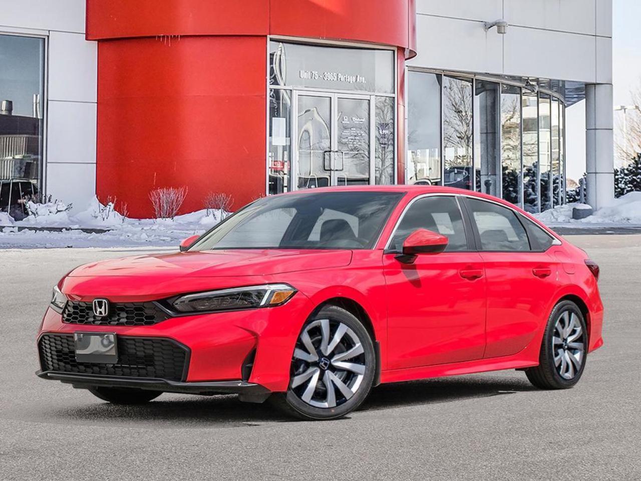 Experience the future of driving with the 2026 Honda Civic Sedan LX - a perfect blend of efficiency and innovation. This brand-new model offers cutting-edge features that set it apart in its class.

- Advanced Adaptive Cruise Control with Low-Speed Follow for effortless commuting
- Impressive fuel economy: 5.7L/100km highway, 7.3L/100km city
- Honda Sensing suite including Collision Mitigation and Traffic Jam Assist
- Bluetooth Handsfreelink for seamless connectivity
- Automatic highbeam headlights for enhanced visibility and safety
- Heated front seats for comfort in any weather
- Compact spare tire for peace of mind on long journeys

Ready to embrace the future of automotive excellence? Reserve your 2026 Honda Civic Sedan LX today or schedule a test drive at Birchwood Honda West. Our team is eager to answer any questions and guide you through the latest innovations in this remarkable vehicle. Dont miss your chance to be among the first to experience this next-generation Civic!
New Vehicle Disclaimer

Disclaimer: The information provided on this vehicle is for general informational purposes only. While we strive to ensure accuracy, vehicle pricing, specifications, and availability are subject to change without notice. Manufacturers Suggested Retail Price (MSRP) may not reflect actual sales price. Additional fees such as taxes, title, registration, and dealership documentation fees may apply.

All new vehicles come with the manufacturers standard warranty unless otherwise specified. Vehicle images are for illustrative purposes only and may not represent the exact model or trim level. Please contact the dealership directly for the most current information, availability, and details.


We are located in the Birchwood Auto Park, at Portage Ave West and the Perimeter.
Dealer permit #5266