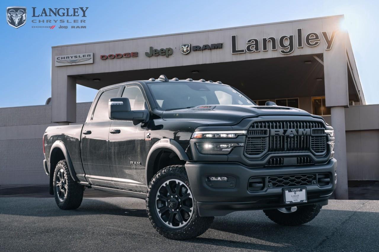 <p><strong>2026 RAM 2500 Rebel 4x4 Crew Cab 6'4" Box</strong></p><p>The 2026 RAM 2500 Rebel Diesel is a heavy-duty powerhouse that bridges the gap between the off-road capability of a Power Wagon and the massive towing strength of a Cummins® Turbo Diesel.</p><ul><li><p><strong>Engine</strong>: 6.7L High-Output Cummins® Turbo Diesel I-6 (<strong>430 hp</strong>, <strong>1,075 lb-ft torque</strong>)</p><p></p></li><li><p><strong>Max Towing</strong>: Up to <strong>9,072 kg (20,000 lbs)</strong> when properly equipped</p><p></p></li><li><p><strong>Drivetrain</strong>: 4x4 with a 6-speed or available heavy-duty 8-speed automatic transmission</p><p></p></li><li><p><strong>Off-Road Features</strong>: Performance-tuned Bilstein® shocks, rear electronic locker, and skid plates for the fuel tank and transfer case</p><p></p></li><li><p><strong>Technology</strong>: Standard 12.3-inch Uconnect® 5 touchscreen with available <strong>14.4-inch display</strong> and segment-first 10.25-inch passenger interactive screen</p><p></p></li><li><p><strong>Key Features</strong>: 20-inch black diamond-cut aluminum wheels with all-terrain tires, Sport Performance Hood, and available power-deployable running boards</p><p></p></li></ul><p>Come book a test drive at Langley Chrysler, conveniently located in Langley, British Columbia.</p>*All new vehicle purchases are plus the PDI accessory installs and any price increases provided by the manufacturer. For trucks the accessories will include wheel locks, spray-in liners, and mud flaps. For all other vehicles, wheel locks are standard, other equipment may apply. Confirm with the dealer.

<p>*All prices are net of all manufacturer incentives and/or rebates and are subject to change by the manufacturer without notice. All prices plus applicable taxes, applicable environmental recovery charges, documentation of $599 and full tank of fuel surcharge of $76 if a full tank is chosen.<br />Other items available that are not included in the above price:<br />Tire & Rim Protection and Key fob insurance starting from $599<br />Service contracts (extended warranties) for up to 7 years and 200,000 kms starting from $599<br />Custom vehicle accessory packages, mudflaps and deflectors, tire and rim packages, lift kits, exhaust kits and tonneau covers, canopies and much more that can be added to your payment at time of purchase<br />Undercoating, rust modules, and full protection packages starting from $199<br />Flexible life, disability and critical illness insurances to protect portions of or the entire length of vehicle loan?im?im<br />Financing Fee of $500 when applicable<br />Prices shown are determined using the largest available rebates and incentives and may not qualify for special APR finance offers. See dealer for details. This is a limited time offer.</p>