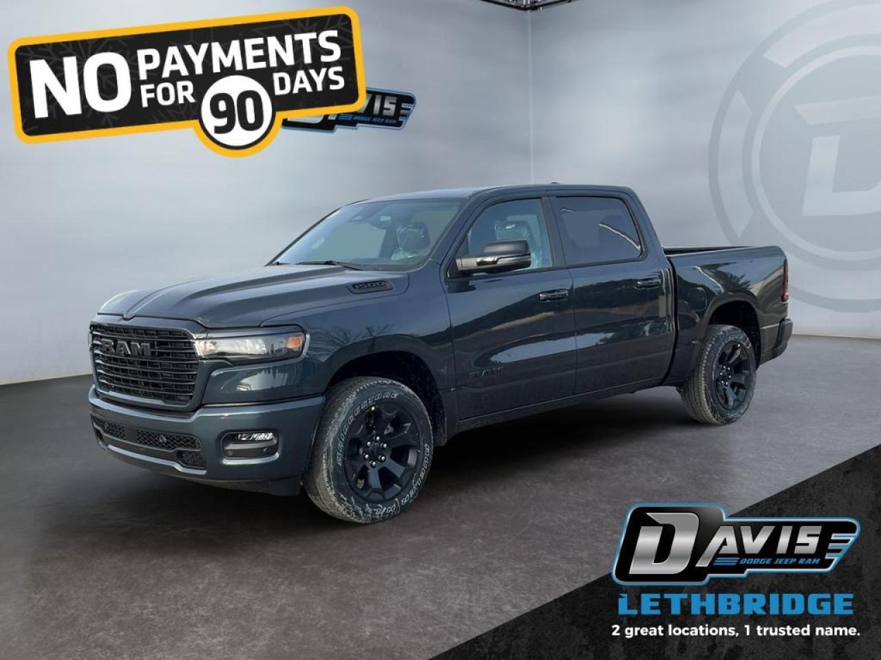 <b>Navigation, Apple CarPlay, Android Auto, 360 Camera, Heated Seats!</b><br /> <br /> <br /> <br />The 2026 Ram 1500 delivers exceptional performance, refined comfort, and cutting-edge innovation for every road ahead. <br /> <br />The Ram 1500's unmatched luxury transcends traditional pickups without compromising its capability. Loaded with best-in-class features, it's easy to see why the Ram 1500 is so popular. With the most towing and hauling capability in a Ram 1500, as well as improved efficiency and exceptional capability, this truck has the grit to take on any task.<br /> <br />This Forged Blue Metallic Crew Cab 4X4 pickup has an Automatic transmission and is powered by a 420HP 3.0L Straight 6 Cylinder Engine. <br /> <br /> Our 1500's trim level is Sport. This Ram 1500 in Sport trim rewards you with front heated seats, a leather-wrapped heated steering wheel, a 360 camera system, a 10-speaker Alpine audio, and a 12-inch infotainment screen with inbuilt navigation, Apple CarPlay and Android Auto, and 4G LTE Wi-Fi hotspot. Additional features include class IV towing equipment, aluminum wheels, power adjustable pedals, intersection collision assist, evasion assist, lane keep assist with lane departure warning, and even more! This vehicle has been upgraded with the following features: Navigation, Apple CarPlay, Android Auto, 360 Camera, Heated Seats, Heated Steering Wheel, Aluminum Wheels.<br /><br /> <br />To apply right now for financing use this link: <a href=https://www.bridgecitychrysler.com/pre-approval/ target=_blank rel=nofollow noopener noreferrer>https://www.bridgecitychrysler.com/pre-approval/</a><br /><br /> <br /><br />As a premier Chrysler, Dodge, Jeep and RAM dealership, Bridge City Chrysler proudly offers an extensive selection of new and used vehicles to meet every drivers needs. Customers across Lethbridge, Fort Macleod, Taber, Claresholm, Coaldale, and beyond trust us for daily vehicle specials, certified service and parts, and a seamless online inventory experience. <br /><br /> With competitive financing options and expert support, we make car buying easy and enjoyable. <br /><br /> Ready to hit the road? Schedule your test drive today at Bridge City Chrysler, your trusted Chrysler, Dodge, Jeep and RAM dealer in Lethbridge, Alberta.<br /><br /> Vehicle pricing offer shown expires 2026-01-31. <br /> Come by and check out our fleet of 80+ used cars and trucks and 130+ new cars and trucks for sale in Lethbridge. o~o