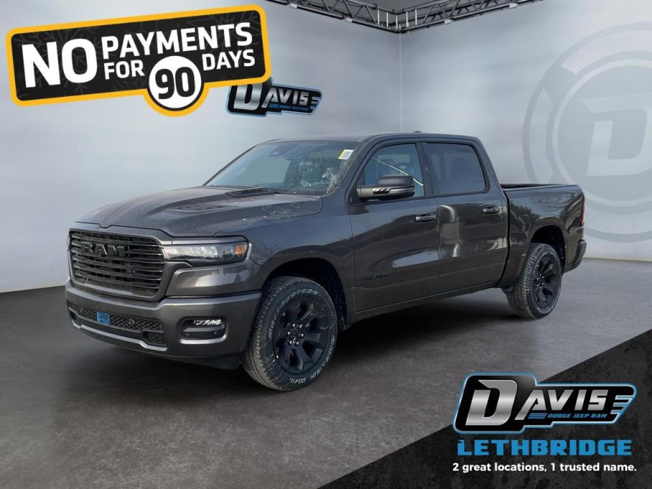<b>Navigation, Apple CarPlay, Android Auto, 360 Camera, Heated Seats!</b><br /> <br /> <br /> <br />Dominate workdays and weekends alike with the 2026 Ram 1500, where capability meets class. <br /> <br />The Ram 1500's unmatched luxury transcends traditional pickups without compromising its capability. Loaded with best-in-class features, it's easy to see why the Ram 1500 is so popular. With the most towing and hauling capability in a Ram 1500, as well as improved efficiency and exceptional capability, this truck has the grit to take on any task.<br /> <br />This Granite Crystal Metallic Crew Cab 4X4 pickup has an Automatic transmission and is powered by a 420HP 3.0L Straight 6 Cylinder Engine. <br /> <br /> Our 1500's trim level is Sport. This Ram 1500 in Sport trim rewards you with front heated seats, a leather-wrapped heated steering wheel, a 360 camera system, a 10-speaker Alpine audio, and a 12-inch infotainment screen with inbuilt navigation, Apple CarPlay and Android Auto, and 4G LTE Wi-Fi hotspot. Additional features include class IV towing equipment, aluminum wheels, power adjustable pedals, intersection collision assist, evasion assist, lane keep assist with lane departure warning, and even more! This vehicle has been upgraded with the following features: Navigation, Apple CarPlay, Android Auto, 360 Camera, Heated Seats, Heated Steering Wheel, Aluminum Wheels.<br /><br /> <br />To apply right now for financing use this link: <a href=https://www.bridgecitychrysler.com/pre-approval/ target=_blank rel=nofollow noopener noreferrer>https://www.bridgecitychrysler.com/pre-approval/</a><br /><br /> <br /><br />As a premier Chrysler, Dodge, Jeep and RAM dealership, Bridge City Chrysler proudly offers an extensive selection of new and used vehicles to meet every drivers needs. Customers across Lethbridge, Fort Macleod, Taber, Claresholm, Coaldale, and beyond trust us for daily vehicle specials, certified service and parts, and a seamless online inventory experience. <br /><br /> With competitive financing options and expert support, we make car buying easy and enjoyable. <br /><br /> Ready to hit the road? Schedule your test drive today at Bridge City Chrysler, your trusted Chrysler, Dodge, Jeep and RAM dealer in Lethbridge, Alberta.<br /><br /> Vehicle pricing offer shown expires 2026-01-31. <br /> Come by and check out our fleet of 80+ used cars and trucks and 130+ new cars and trucks for sale in Lethbridge. o~o