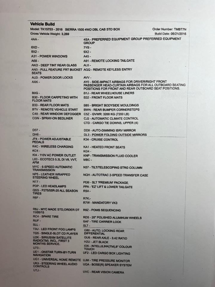 2016 GMC Sierra 1500 4WD DOUBLE CAB SLT 4X4 5.3 LTR V8 Photo