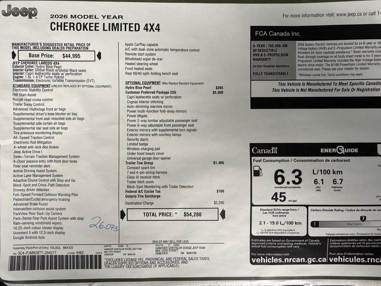 2026 Jeep Cherokee Laredo/Limited 4dr 4x4 Photo