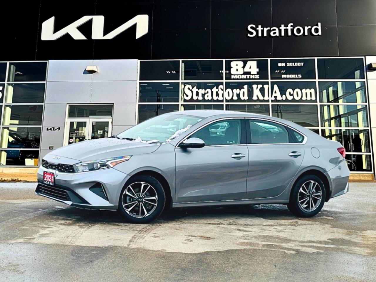 <b>Android Auto,  Apple CarPlay,  Wireless Charging,  Heated Steering Wheel,  Heated Seats!</b><br> <br> Stratford Kia Used Cars & Pre-Owned Superstore: We sell all makes and models.<br><br>Audi, Acura, Alfa Romeo, BMW, Buick, Cadillac, Chevrolet, Chrysler, Dodge, Ram, Ferrari, Ford, GMC, Genesis, Honda, Hyundai, Infiniti, Jaguar, Jeep, Kia, Lamborghini, Land Cruiser, Lexus, Lincoln, Land Rover, Maserati, Mazda, Mercedes AMG, Mercedes Benz, Mini, Mitsubishi, Nissan, Porsche, Ram, Subaru, Tesla, Toyota, Volkswagen, Volvo.<br> <br>This 2024 Kia Forte wakes up our need for daily excitement with intelligent design. This 2024 Kia Forte is for sale today in Stratford. <br> <br>Unleash your need for daily exhilaration in this inspired 2024 Kia Forte. Built to never compromise, this compact yet surprising Forte is ready to grow with you into your busy life. Inspiration born in motion wakes up our desire for excitement, and this vehicle was built to perform, not conform. For break from the sameness, check out this 2024 Forte. This sedan has 30,747 km. Its Steel Gray in colour. It has an Automatic transmission and is powered by a 147HP 2.0L 4 Cylinder Engine. <br> <br> Our Fortes trim level is EX. Stepping up to this EX steps up the woah! Featuring style additions like chrome trim and aluminum wheels, tech additions like wireless charging, a heated steering wheel for comfort, and an advanced safety suite including blind spot detection, forward collision avoidance assist, lane keep assist, and driver alert monitoring. Additional features include a bumping infotainment system with an 8 inch display, Android Auto, Apple CarPlay, steering wheel controls, and Bluetooth streaming. Heated seats and air conditioning ensure your comfort while remote keyless entry, power windows, cruise control, heated power side mirrors, and a handy rearview camera offer endless convenience. This vehicle has been upgraded with the following features: Android Auto, Apple CarPlay, Wireless Charging, Heated Steering Wheel, Heated Seats, Blind Spot Detection, Lane Keep Assist.<br> <br>To apply right now for financing use this link: <a href=https://www.stratfordkia.com/credit-application/ target=_blank>https://www.stratfordkia.com/credit-application/</a><br><br> <br/><br>While every effort is made to ensure accuracy, we are not responsible for any errors and omissions. ***In-stock vehicle may differ from online listing— Please confirm details with dealerPlease see your dealer for current pricing. <br><br>Stratford Kia is a proud member of the Trinity Auto Group. Serving Stratford and South Western Ontario. We invite you to experience our unparalleled Customer Service and truly enjoy your Car Buying experience, the way it should be. WE NEED YOUR TRADE! We offer top market value for trade ins. We also offer a great selection of Pre-Owned Vehicles. Our second-to-none reconditioning process and attention to detail are why our customers know they can buy with confidence. Experience the Stratford Kia difference today! 863 Erie Street. Stratford Ont. N5A 6S4<br> Come by and check out our fleet of 20+ used cars and trucks and 90+ new cars and trucks for sale in Stratford.  o~o