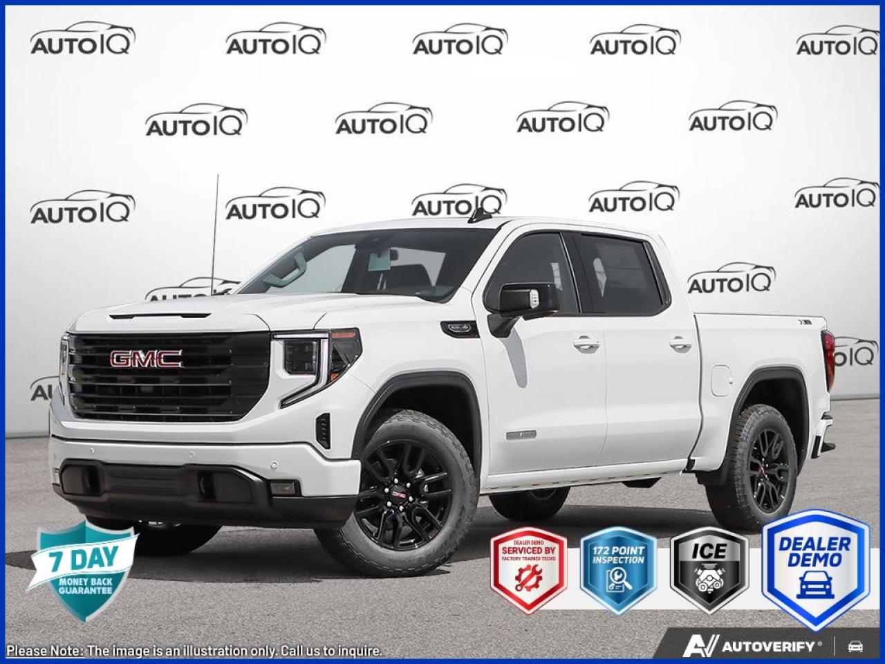 Introducing this brand-new <b>2026 GMC Sierra 1500 Elevation</b> is finished in Summit White with a Ebony, Perforated Leather-Appointed Seat Trim interior, creating a sharp, classic, and high-contrast appeal.<br><br>Powered by a responsive <b>5.3L 8cyl</b> engine paired with a smooth <b>8 Speed Automatic</b> and a confident <b>4x4</b> system.<br><br>Equipped with a true <b>4x4 system</b>, this vehicle is ready for serious adventure, offering superior off-road capability.<br>Powered by a commanding <b>5.3L 8cyl</b>, delivering impressive horsepower and torque.<br><br><b>Model Highlight:</b> Recognized for its professional-grade capability, innovative features like the MultiPro tailgate, and comfortable ride.<br><br>Equipped with an <b>8-Speed Automatic</b> transmission, this vehicle offers a perfect balance of smooth performance and decisive power delivery.<br><br>As a powerful Pickup Truck, this Crew Cab configuration offers maximum interior room, ideal for passengers and cargo. Full configuration: 4WD Crew Cab 147 inches Elevation.<br><br><b>Key Highlights:</b><br><b>Equipment & Condition</b><br>• <b>Full Transparency:</b> Over <b>26</b> high-resolution photos are online for you to view every detail.<br><br><b>Factory Options:</b> ELEVATION PREF EQUIP GRP ,  ENG 5.3L ECOTEC3 V8 ,  10-SPEED A/T WITH ELECTRONIC PRECISION SHIFT ELECTRONICALLY CONTROLLED ,  SUMMIT WHITE ,  SEATS FRONT BUCKET ,  JET BLACK LEATHER-APPOINTED FRONT SEAT TRIM ,  ELEVATION PREMIUM PKG ,  LPO GMC PROTECTION PKG ,  TAILGATE GMC MULTIPRO TAILGATE ,  X31 OFF-ROAD AND PROTECTION PKG ,  LPO BLACK TUBULAR ASSIST STEPS 6 RECTANGULAR ,  LPO BLACK GMC EMBLEMS<br><br><b>Key Features & Equipment:</b><br><b>Safety & Driver Assistance:</b> PANIC ALARM, TRACTION CONTROL, ABS BRAKES, BRAKE ASSIST, DUAL FRONT IMPACT AIRBAGS, DUAL FRONT SIDE IMPACT AIRBAGS<br><b>Comfort & Convenience:</b> ILLUMINATED ENTRY, PASSENGER VANITY MIRROR, REMOTE KEYLESS ENTRY, HEATED STEERING WHEEL, OVERHEAD CONSOLE, POWER WINDOWS<br><b>Technology & Entertainment:</b> TRIP COMPUTER, RADIO DATA SYSTEM, NAVIGATION SYSTEM, TACHOMETER, COMPASS, OUTSIDE TEMPERATURE DISPLAY<br><b>Performance & Capability:</b> TRAILER SWAY CONTROL, TRAILER HITCH, FRONT ANTI-ROLL BAR, FRONT WHEEL INDEPENDENT SUSPENSION, SPEED-SENSING STEERING, ENG 5.3L ECOTEC3 V8<br><b>Exterior & Styling:</b> ALLOY WHEELS, REAR STEP BUMPER, DELAY-OFF HEADLIGHTS, FRONT FOG LIGHTS, FULLY AUTOMATIC HEADLIGHTS, PERIMETER/APPROACH LIGHTS<br><br>Discover all the features this <b>GMC Sierra 1500</b> has to offer. Book your test drive appointment!<p> </p><h4>DEALER DEMO</h4><p><em>Note: This is a used demo vehicle. The price may include added aftermarket accessories. Please contact dealer for details and current mileage.</em></p><h4>BUY WITH COMPLETE CONFIDENCE</h4><p>AutoIQ Exclusive Pre-Owned Program<br />Shop online or in-store, any way you want it<br />Virtual trade estimate & appraisal<br />Virtual credit approval & eSignature<br />7-Day Money Back Guarantee*</p><p>The AutoIQ Dealership Group came together in 2016 with a mission to deliver an exceptional car-buying experience. With 8 dealerships across Ontario, offering 13 brands and over 1500 vehicles in stock, AutoIQ customers can expect great selection, value, and trust. Buying a new vehicle is a significant purchase, and we want to ensure that you LOVE it! Whether you are purchasing a new or quality pre-owned vehicle from us, we offer attractive financing rates and flexible terms, regardless of your credit.</p><p>SPECIAL NOTE: This vehicle is reserved for AutoIQs retail customers only. Please, no dealer calls. Errors and omissions excepted.</p><p>*As-traded, specialty or high-performance vehicles are excluded from the 7-Day Money Back Guarantee Program (including, but not limited to Ford Shelby, Ford mustang GT, Ford Raptor, Chevrolet Corvette, Camaro 2SS, Camaro ZL1, V-Series Cadillac, Dodge/Jeep SRT, Hyundai N Line, all electric models)</p>