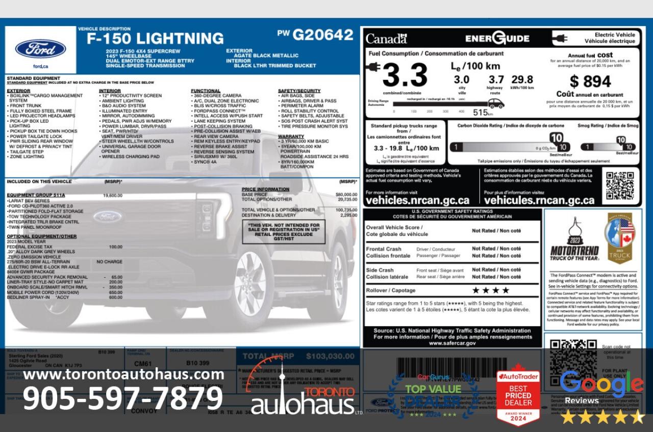 2023 Ford F-150 Lightning LARIAT Extended Battery I LONG RANGE I 4X4 Photo