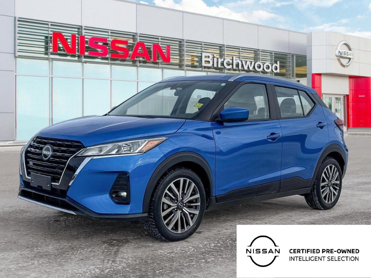 Apple CarPlay | Heated steering/seats | Back-up camera
Experience the future of urban driving with this low-mileage 2024 Nissan Kicks SV! This stylish Electric Blue Metallic hatchback combines efficiency with advanced technology for an unparalleled driving experience.

Key Features:
- Intelligent Auto Headlights with Auto High-Beam
- Heated Front Bucket Seats with 6-way adjustability
- Sport Heated Leather Steering Wheel
- Adaptive Cruise Control for effortless highway driving
- 8 color touchscreen with Apple CarPlay and Android Auto
- Nissan Certified Pre-owned for added peace of mind
- Impressive fuel economy for eco-conscious drivers

No Extra Charge Certified Pre-owned Nissan Vehicles will receive:
 - 6 Year/120,000 Base Power Train warranty extension
 - Preferred Nissan Interest Rates
 - 169-Point CPO Inspection 

We are here to BUY, SELL and SERVICE your vehicle!  Customer experience is EVERYTHING!
All Birchwood Nissan our Used Vehicles include the following:
Mandatory alignment on every vehicle
Full tank of fuel on delivery
Service records if available
CARFAX report

At Birchwood Nissan, were committed to providing you with an exceptional car-buying experience. Ready to take the next step? Reserve your test drive today, start your purchase journey online, or contact our friendly team with any questions. Dont miss this opportunity to own a nearly-new Nissan Kicks SV  your perfect companion for city adventures!
We are here to buy, sell, and service your vehicle! All pre-owned vehicles from Birchwood Nissan come with:
A full CARFAX vehicle report.
Mandatory alignment on every vehicle
A fresh oil change and full tank of fuel on delivery
Service records (if available)
Interested in seeing/hearing more? Come down to Birchwood Nissan to experience Car Buying the right way! Book your appointment today at 204-261-3490.
Dealer Permit #0086
Dealer permit #0086